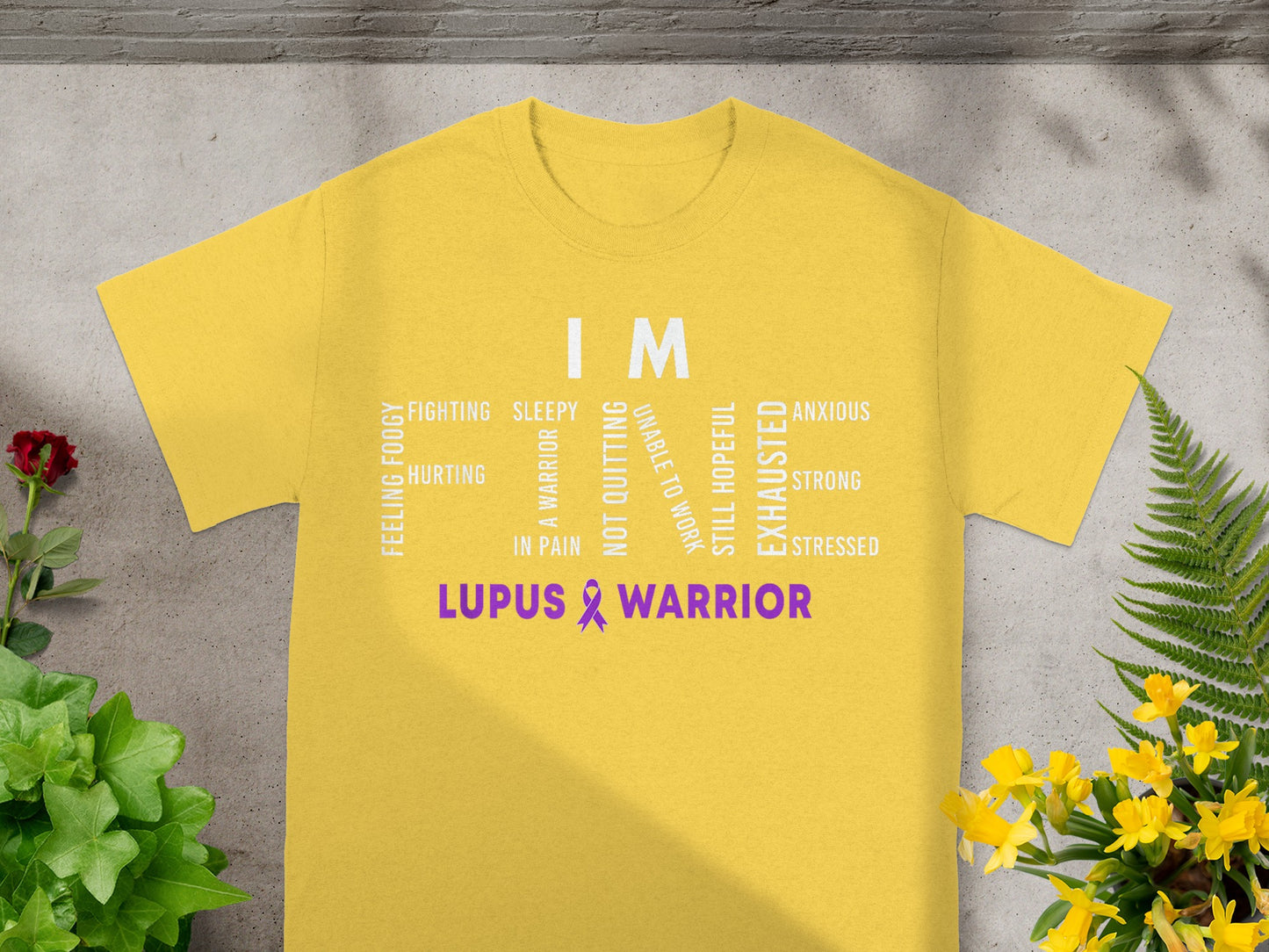 I Am Lupus Warrior Yellow Awareness T-shirt