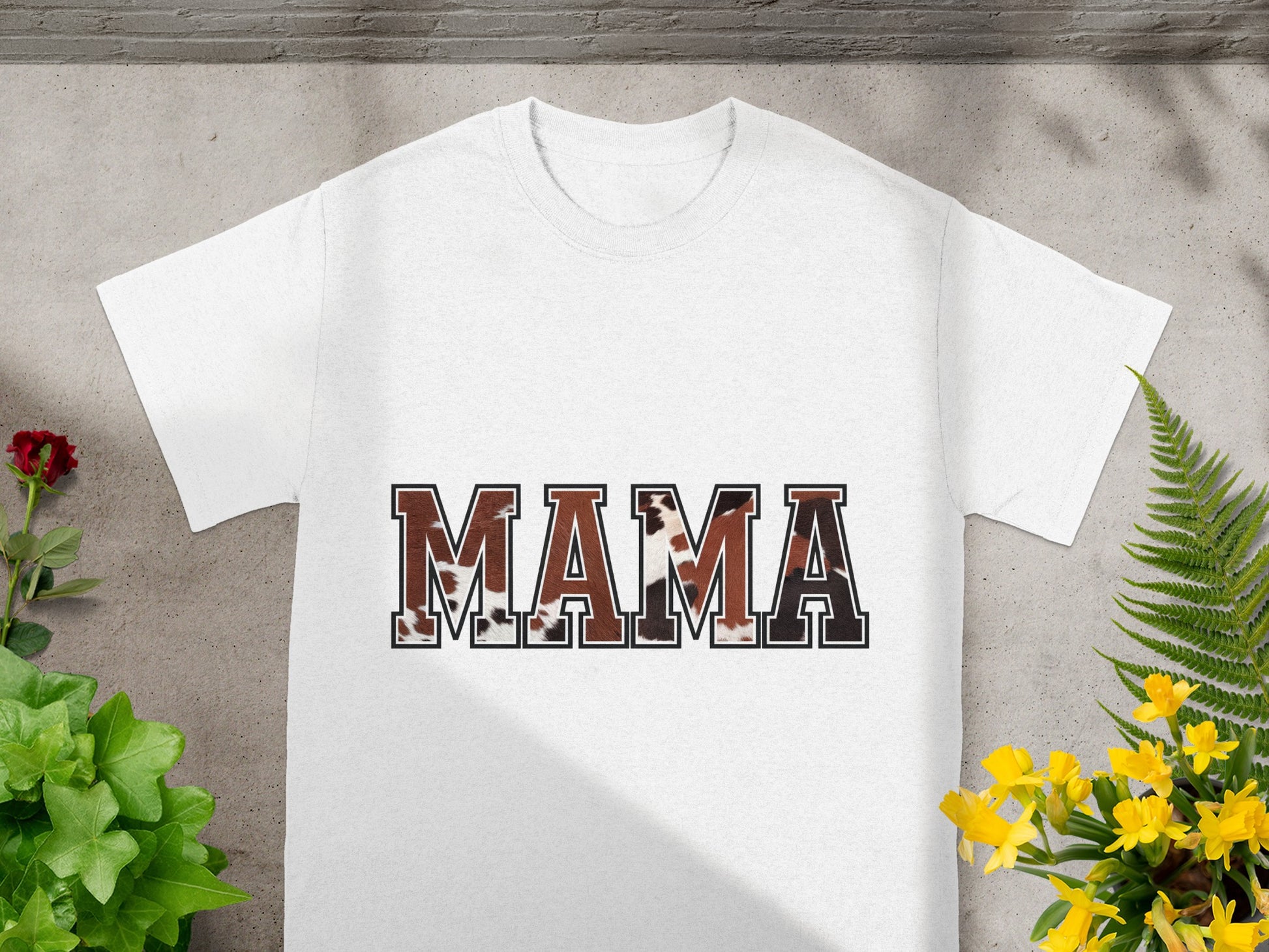 Cow Print MAMA T-Shirt for Mother's Day Gifts