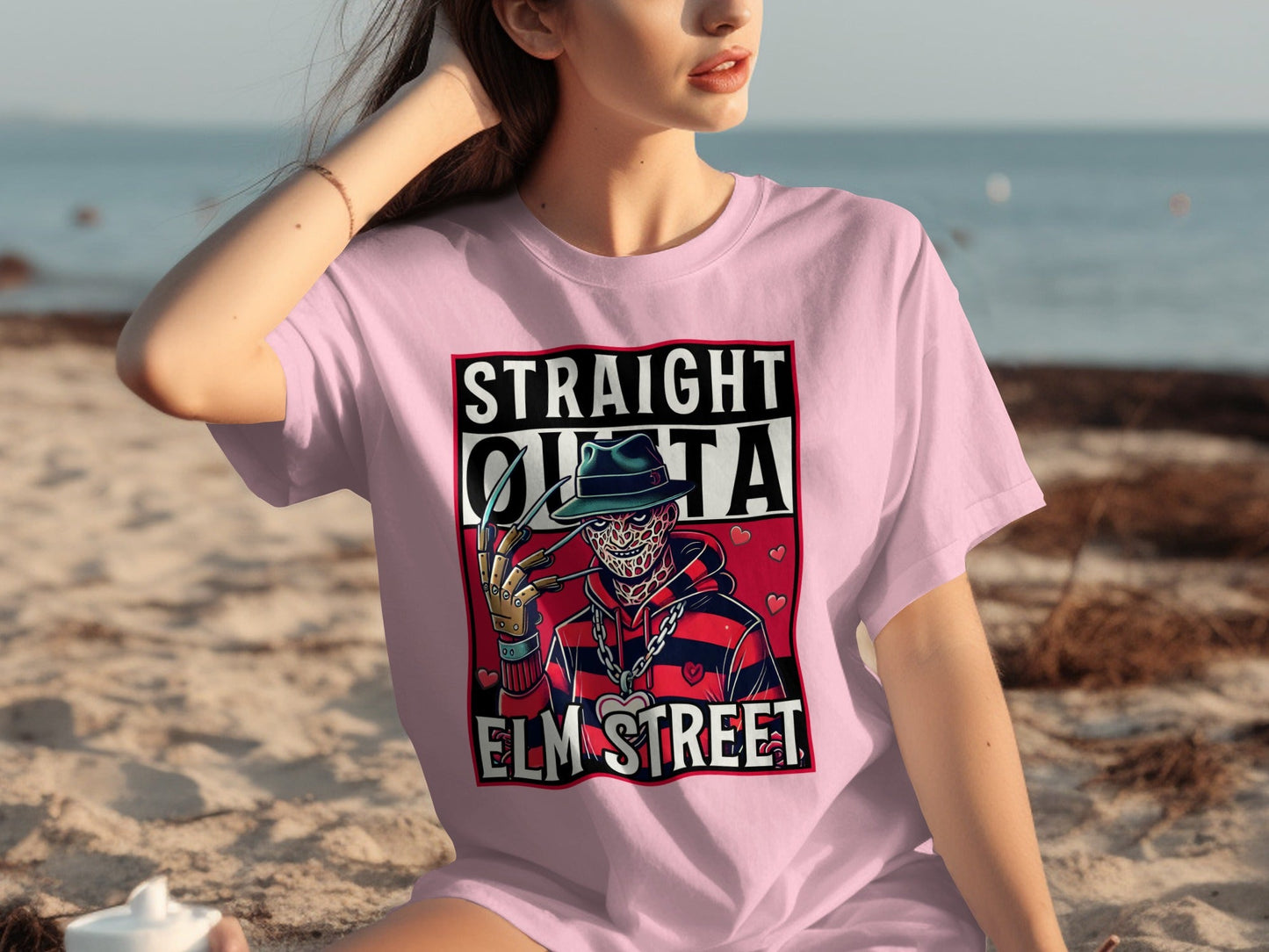 Straight Outta Elm Street Horror Graphic T-Shirt