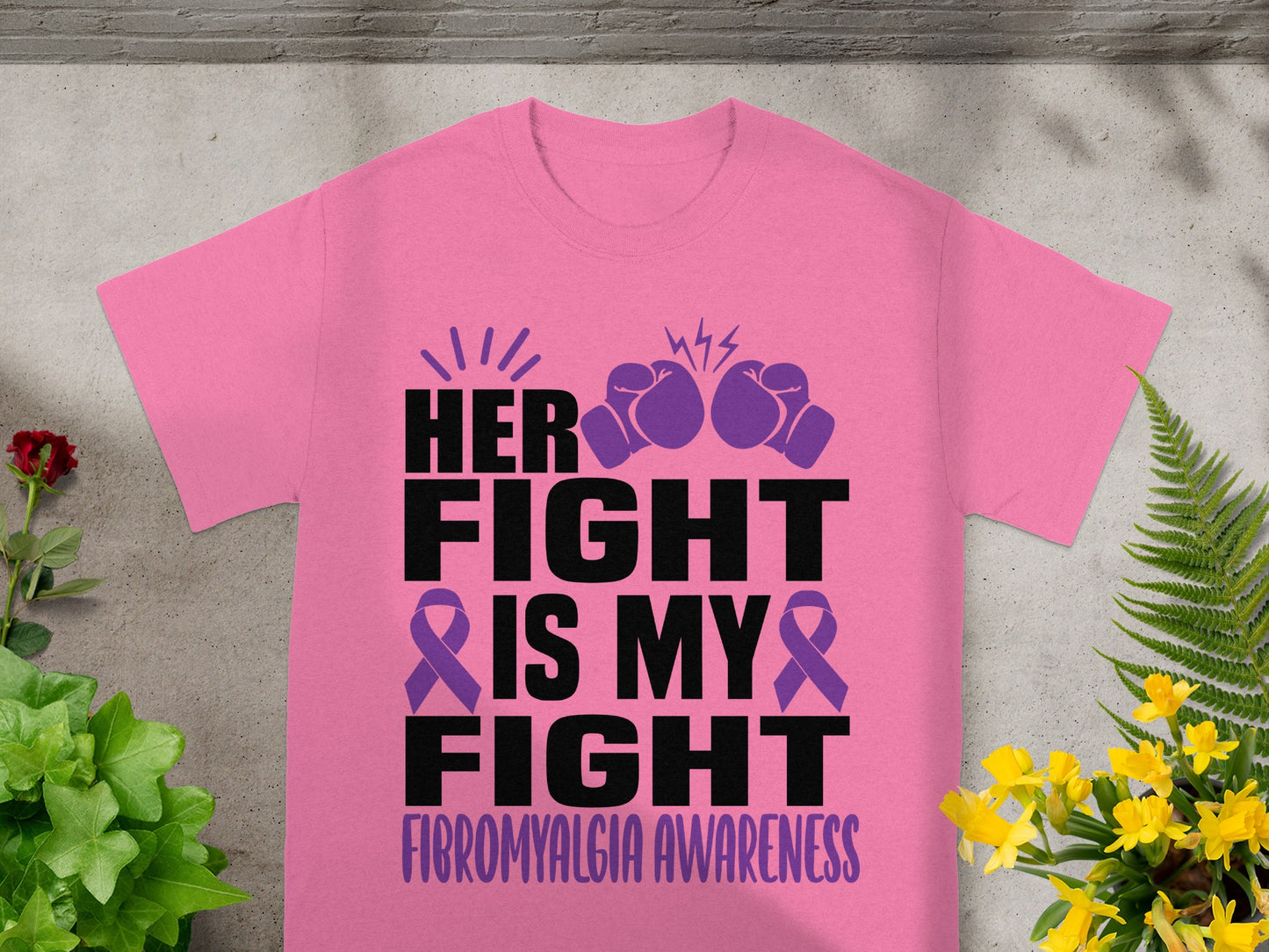 Her Fight Is My Fight Fibromyalgia Awareness Shirt