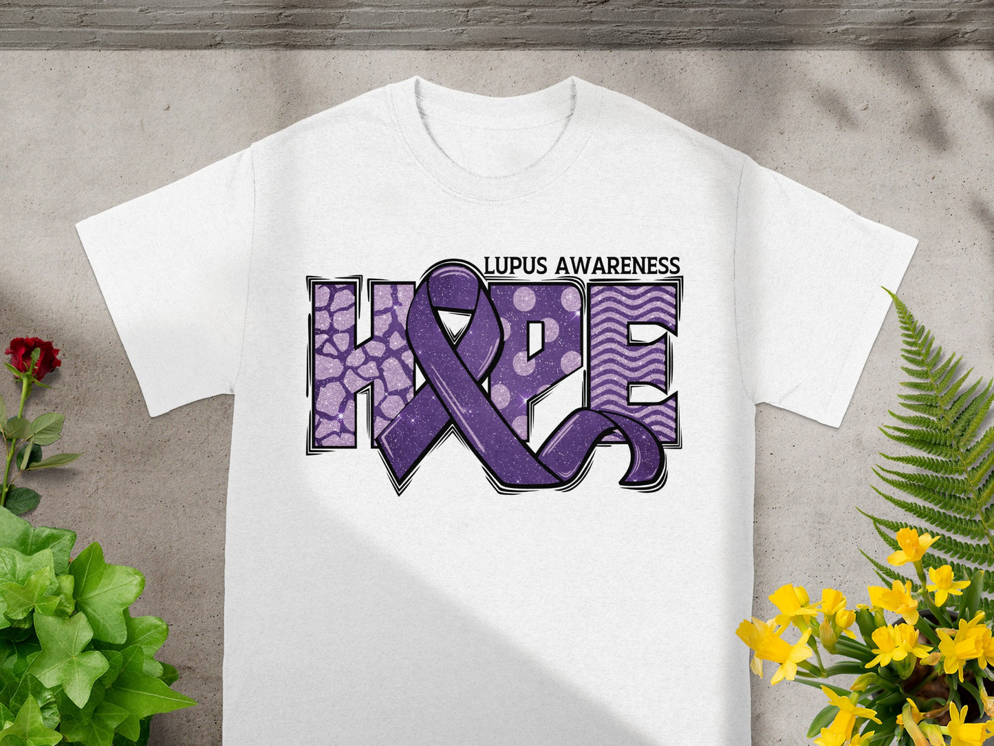Lupus Awareness Hope Purple Ribbon T-Shirt
