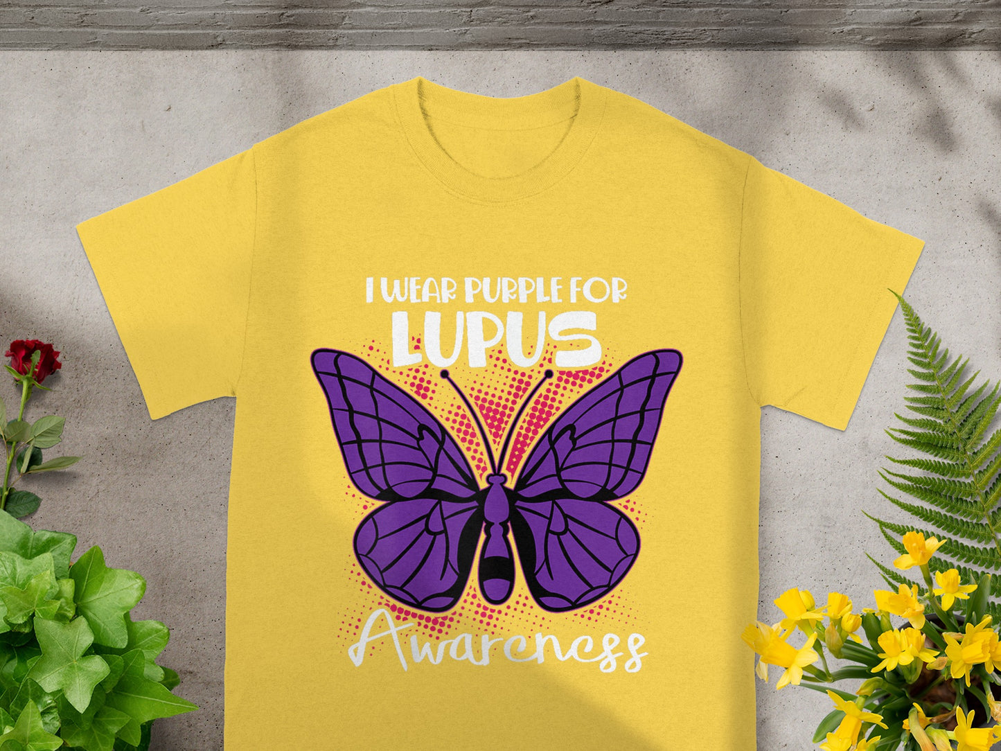 I Wear Purple for Lupus Awareness Butterfly Shirt