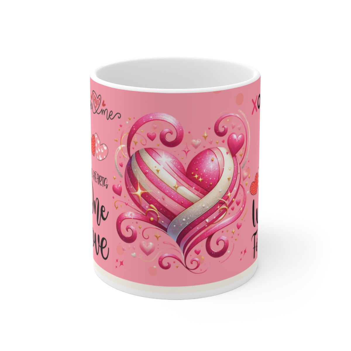 Romantic Pink Heart Design Valentine's Day Mug