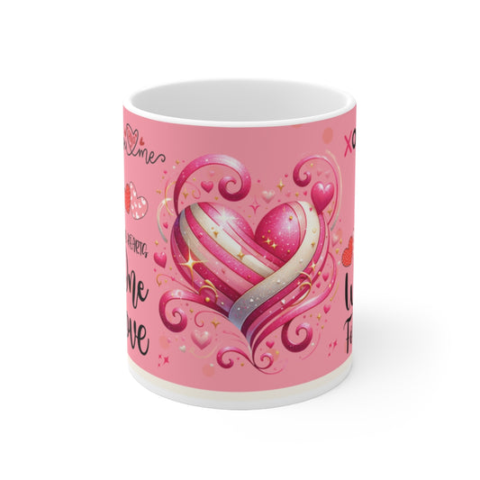 Romantic Pink Heart Design Valentine's Day Mug