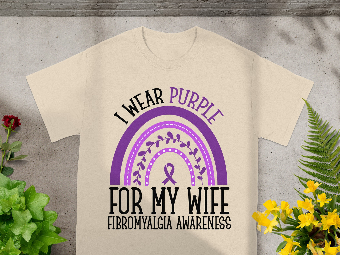 I Wear Purple For My Wife Fibromyalgia Awareness Shirt