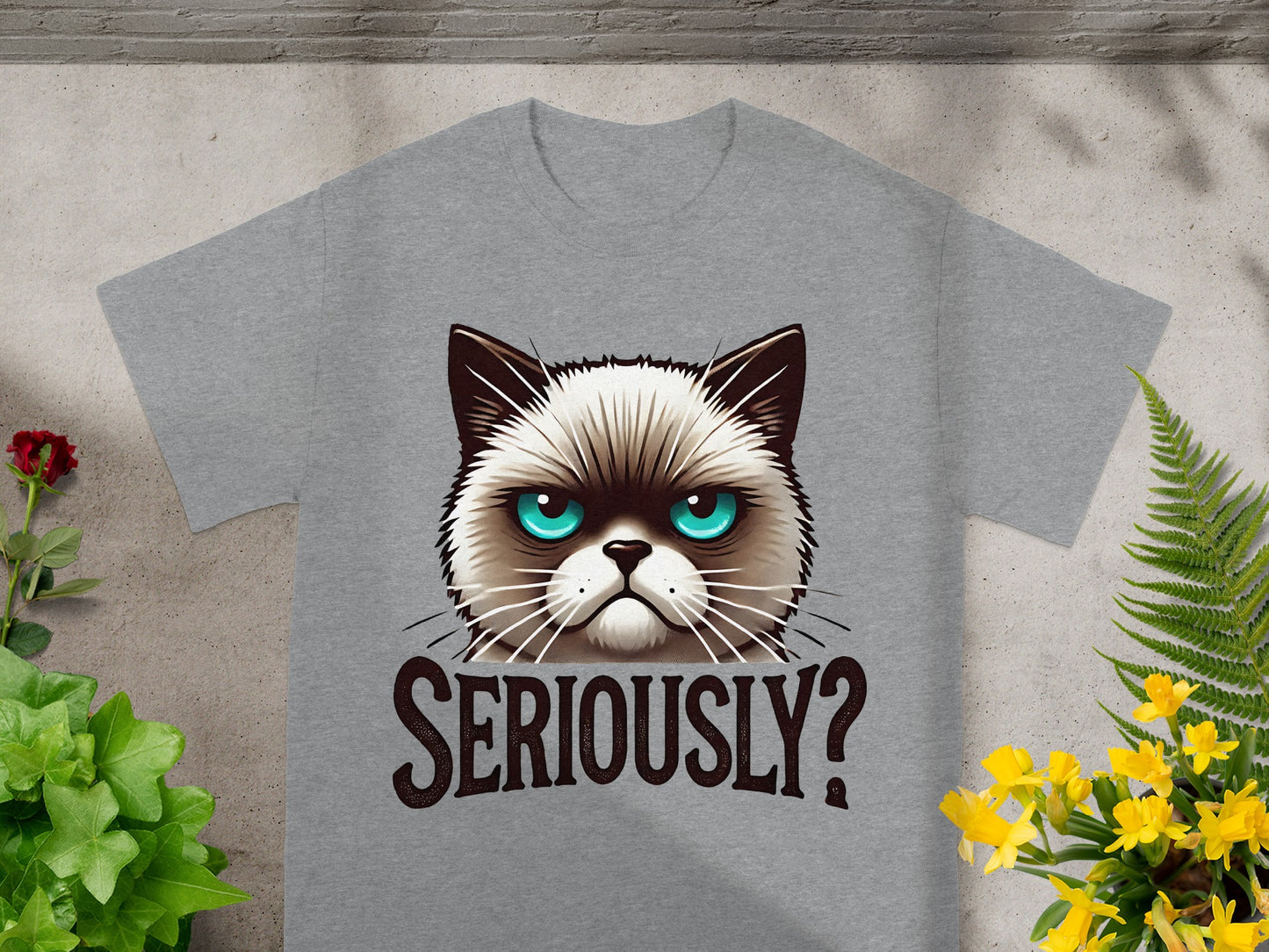 Amusingly Grumpy Cat Seriously Graphic Tee Product