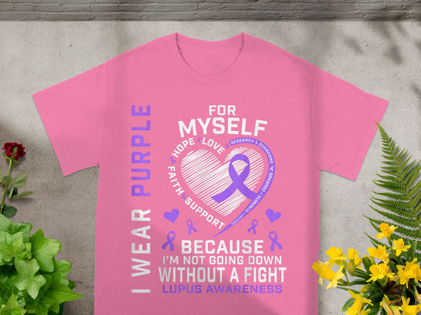 Wear Purple for Lupus Awareness I Am Not Going Down T-shirt