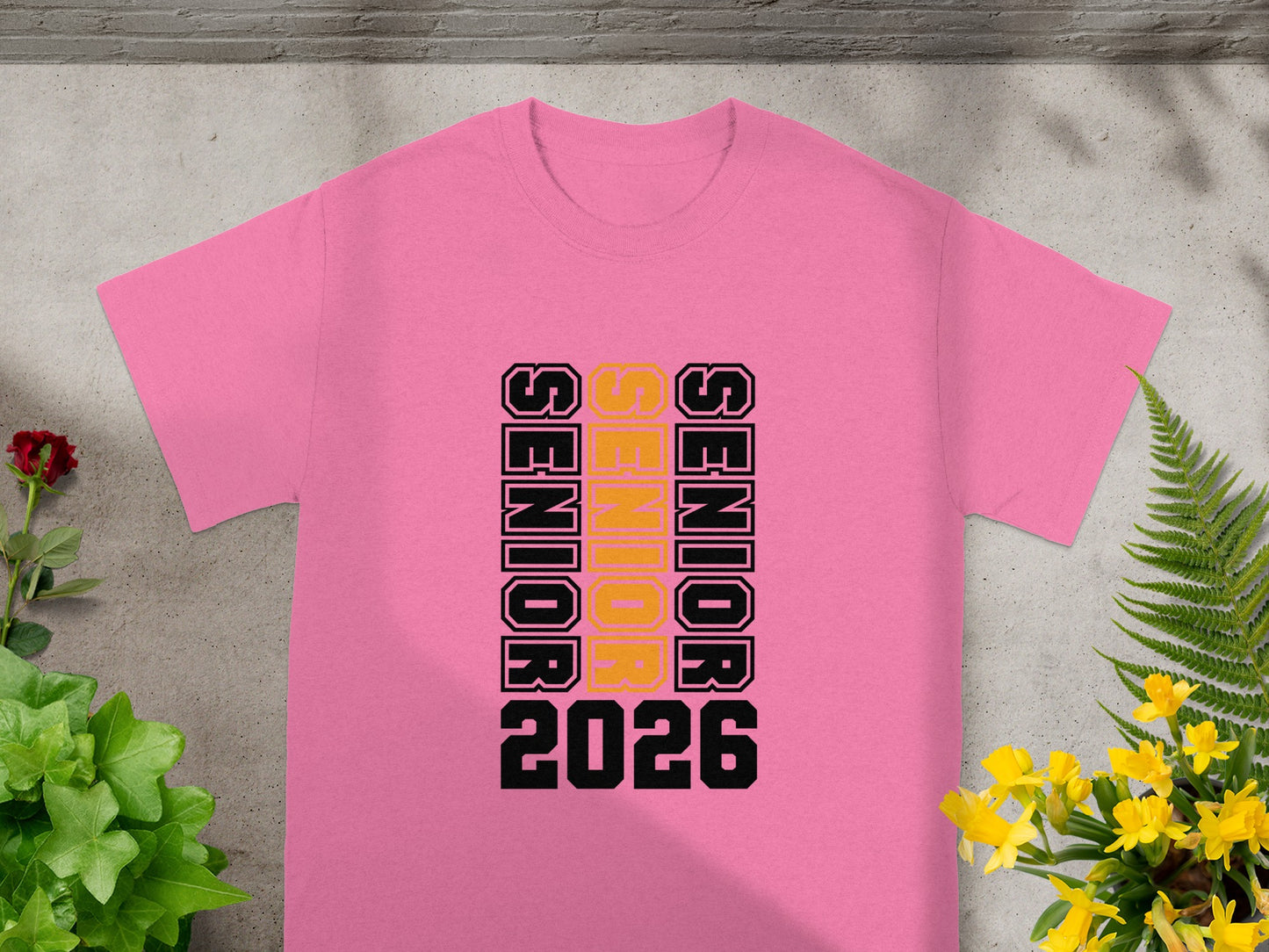 Senior 2026 Triple Senior Vertical Text Shirt