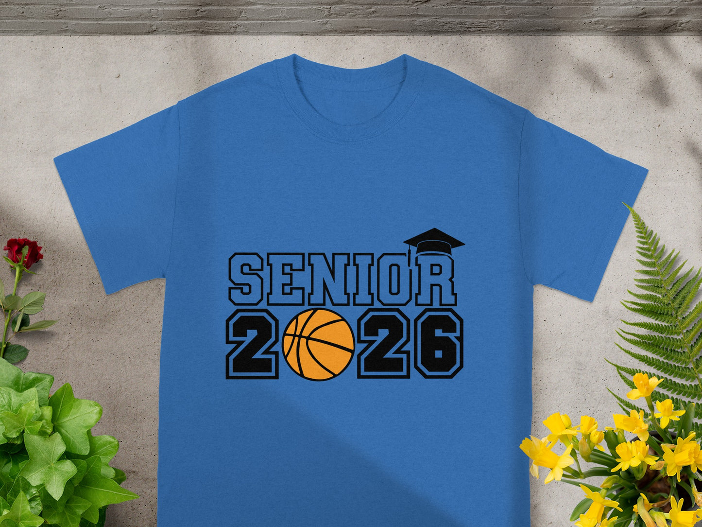 Senior 2026 Basketball and Graduation Cap T-shirt