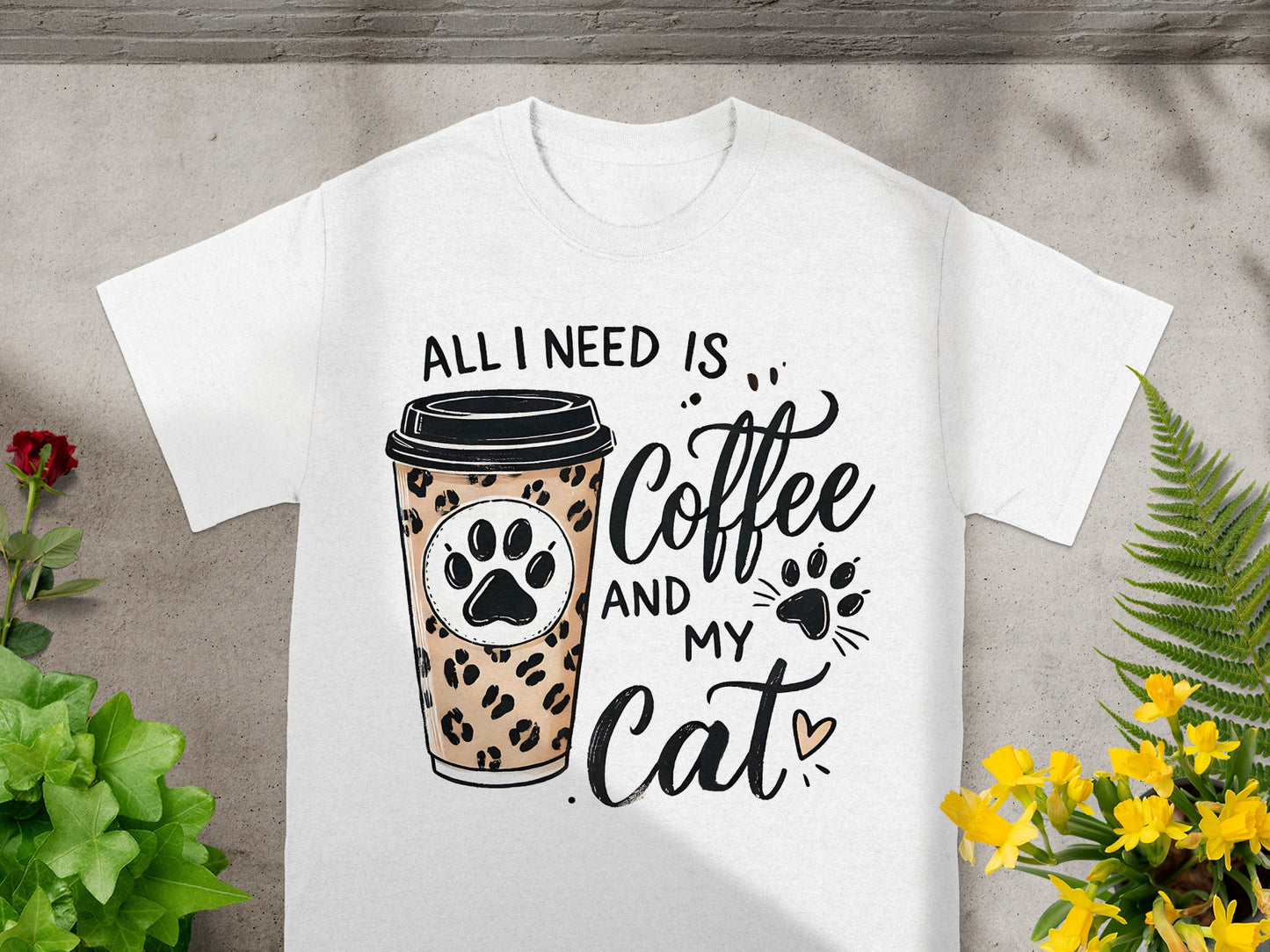 All I Need Is Coffee and My Cat T-shirt