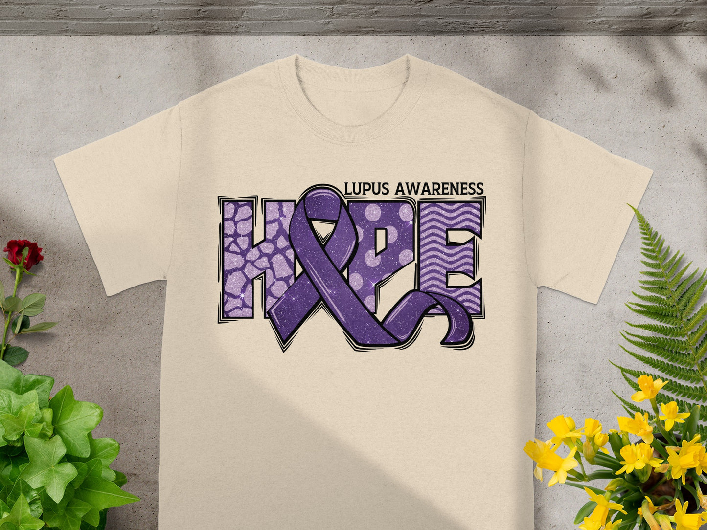 Lupus Awareness Hope Ribbon Casual Wear T-shirt