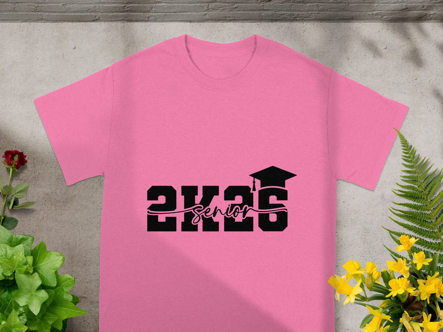 2K26 Senior Pink T-Shirt With Cap Design Graduation