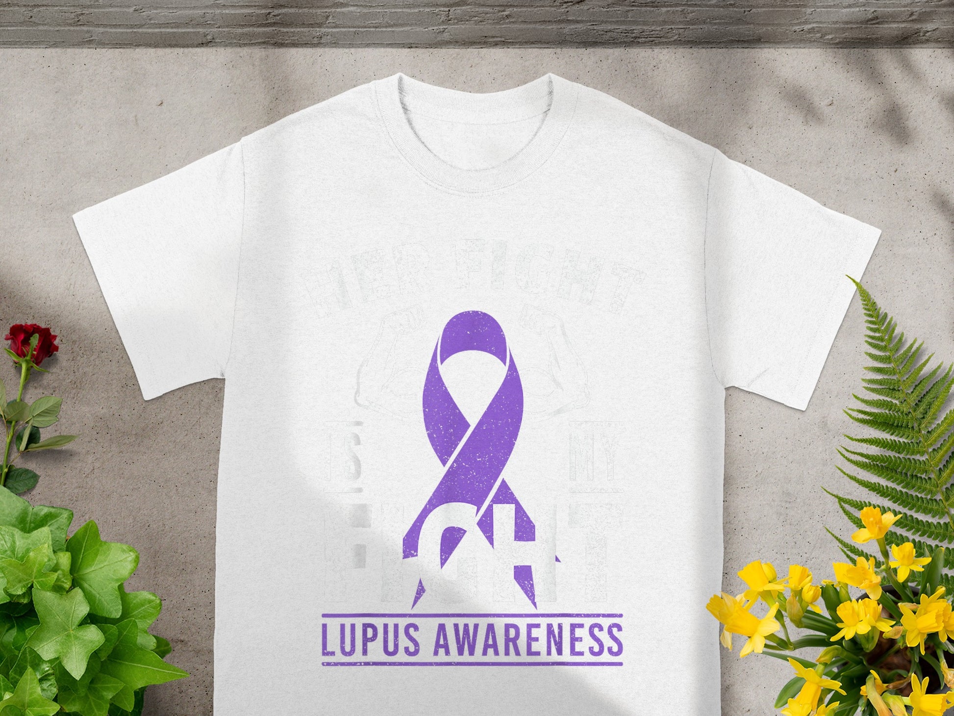 Lupus Awareness Ribbon Graphic T-shirt Support Tee