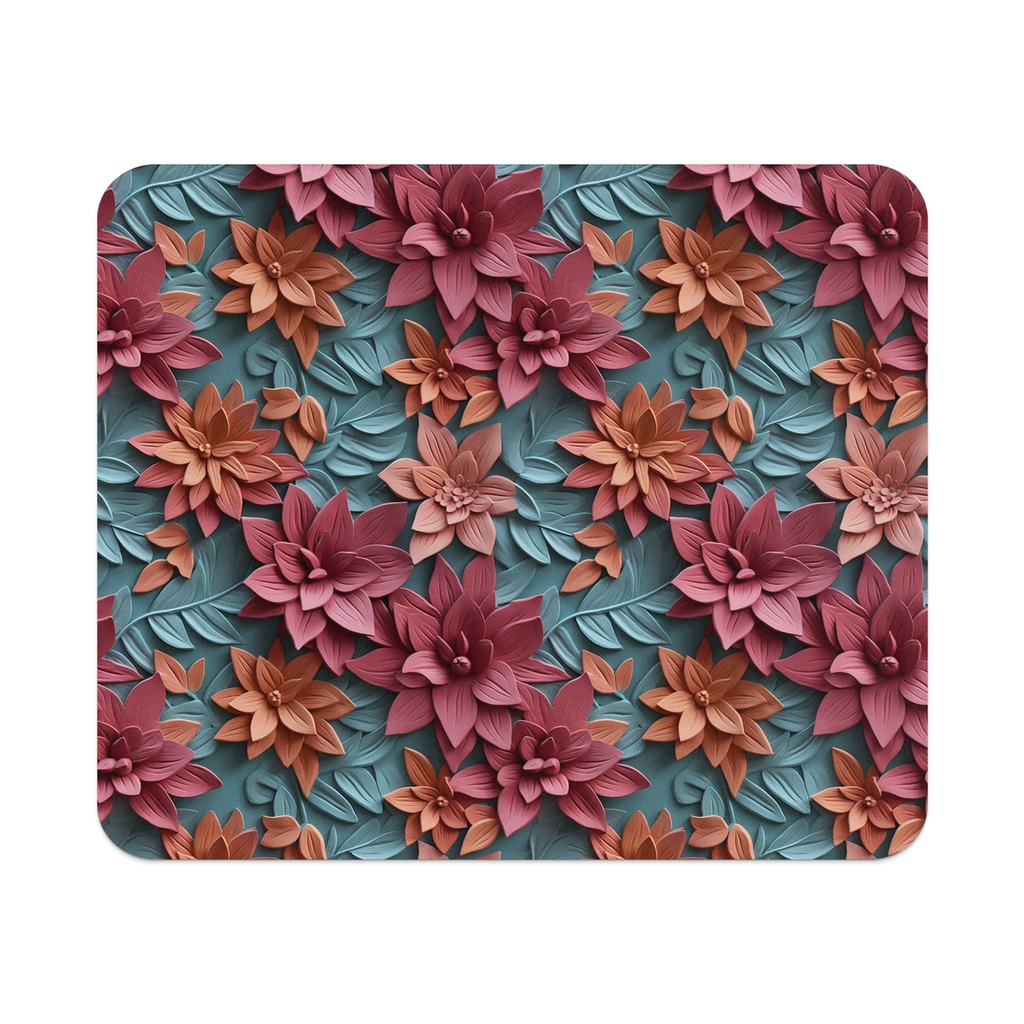 Floral Pattern Mouse Pad with Vibrant Colors Design