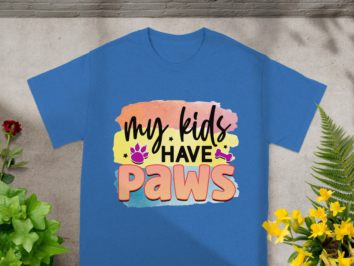 My Kids Have Paws Colorful Graphic T-shirt
