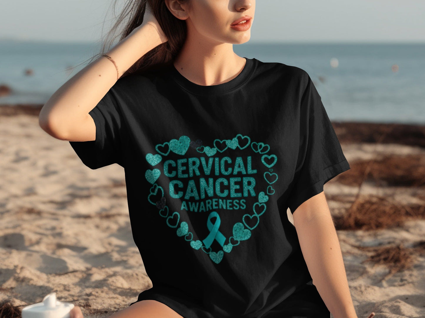 Cervical Cancer Awareness Heart Design t-shirt