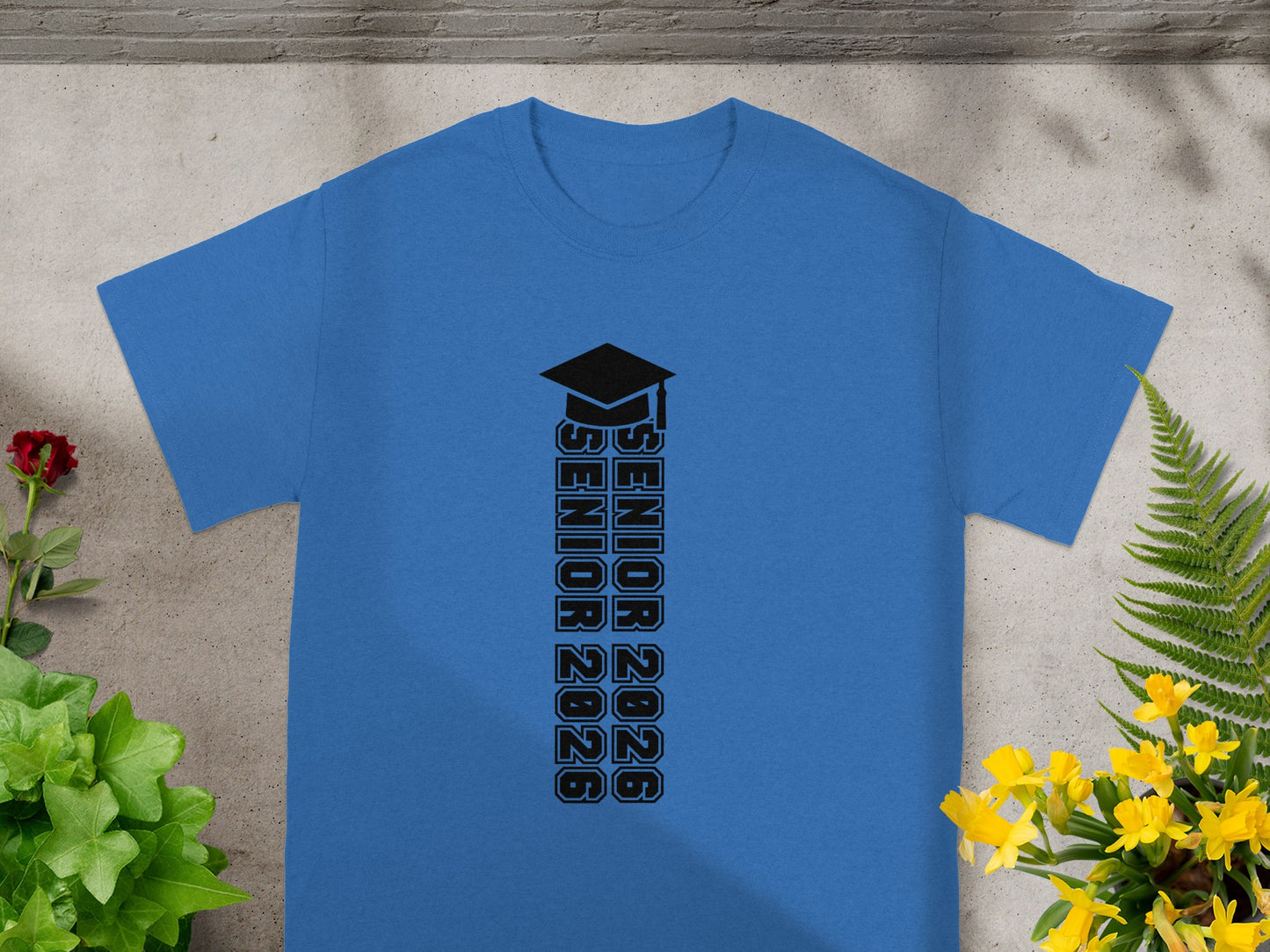 Senior 2026 Vertical Text Graduation T-shirt