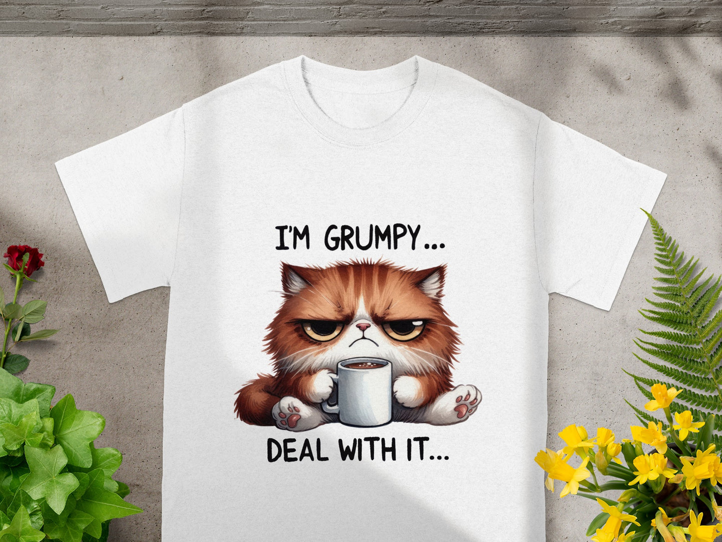 I'm Grumpy Deal With It Funny Cat Mug T-shirt