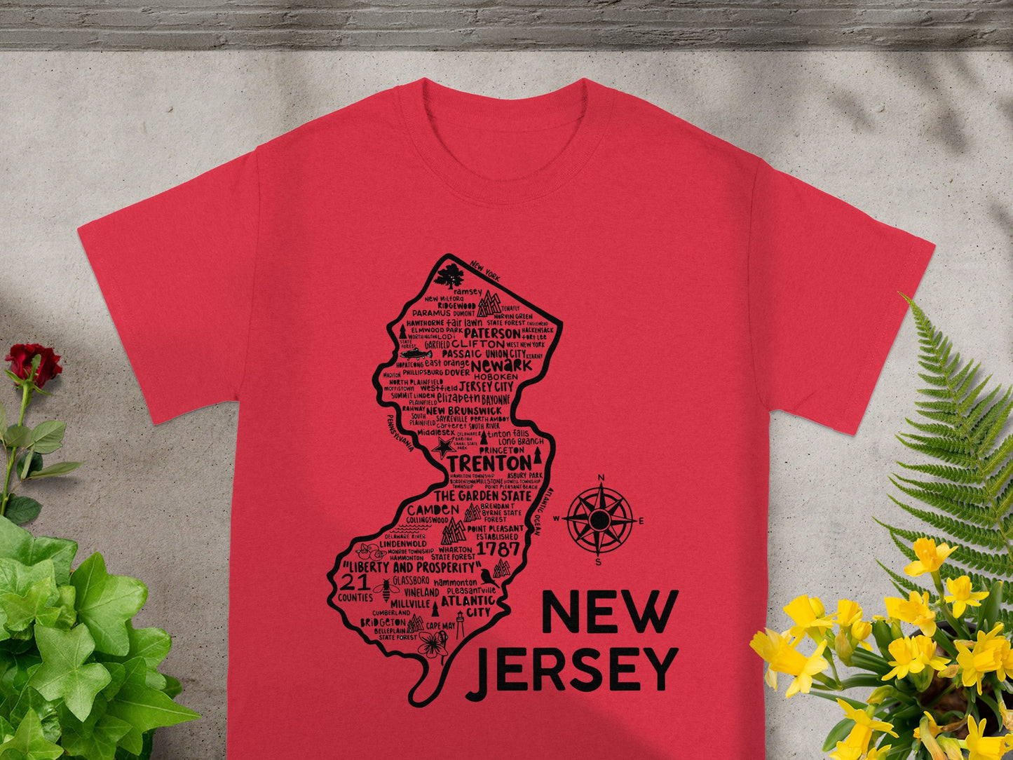 New Jersey State Highlight Design Short Sleeve Shirt