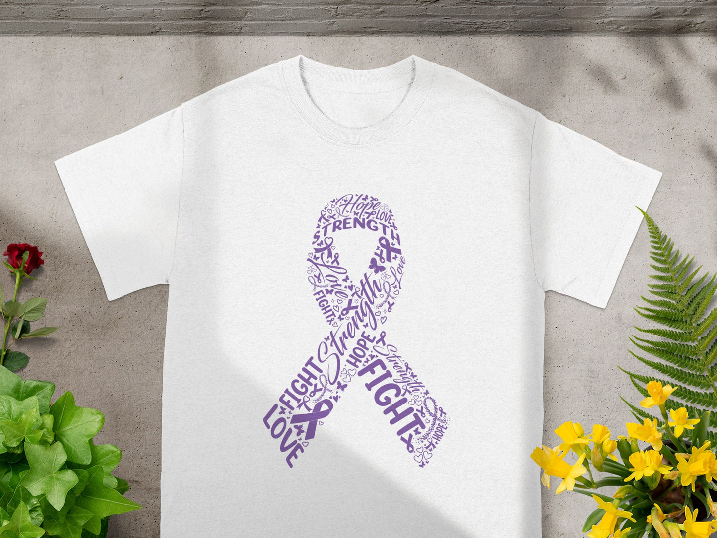 Inspirational Purple Ribbon Awareness T-shirt