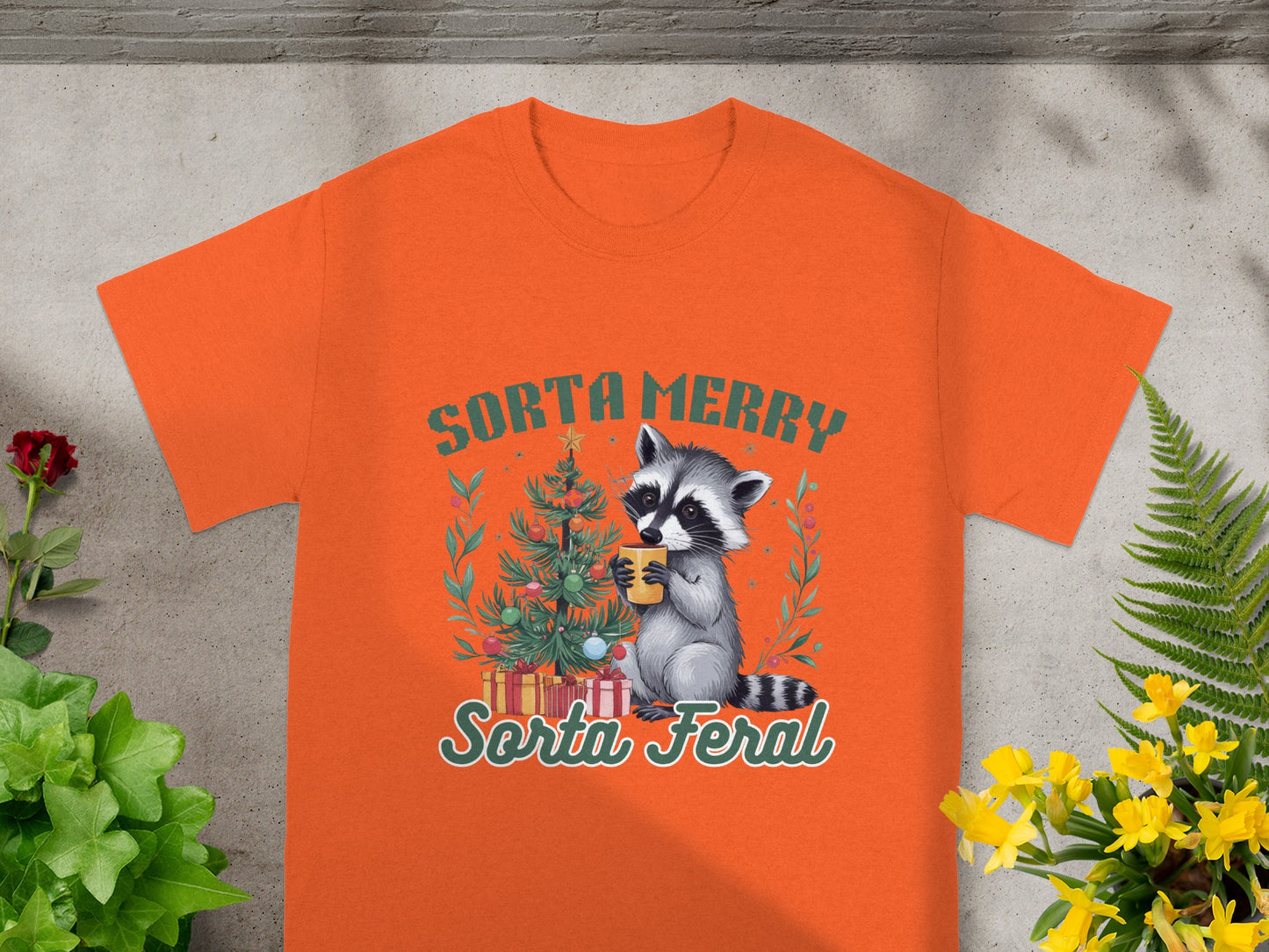 Sorta Merry Sorta Feral Raccoon Holiday Shirt