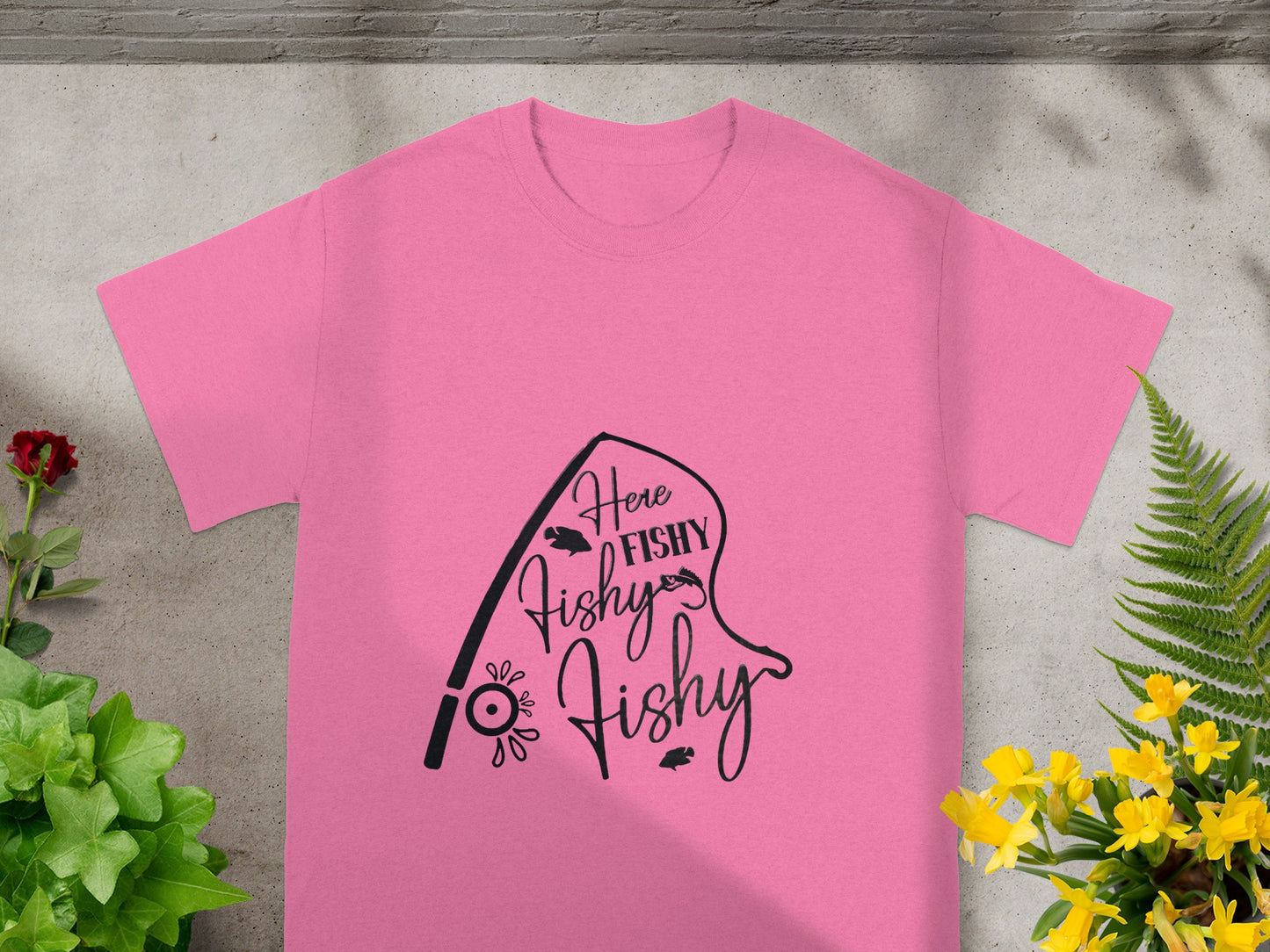 Here Fishy Fishy Fun Graphic Tee for Casual Wear