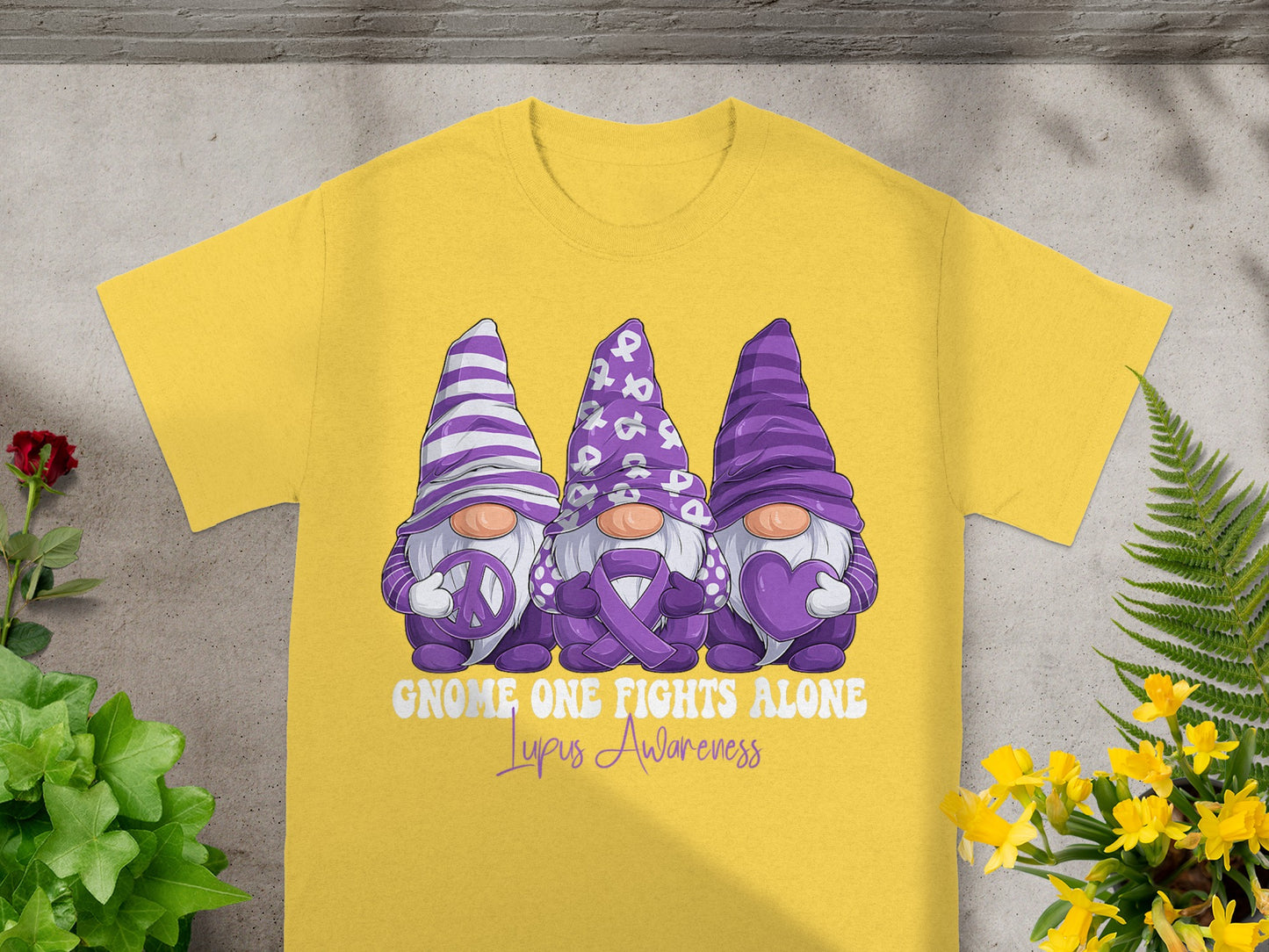Gnome One Fights Alone Lupus Awareness Shirt