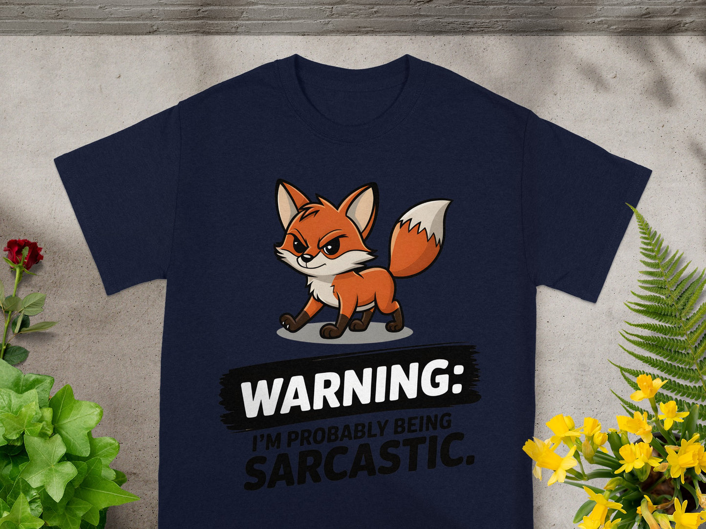 Funny Fox Design Warning I'm Being Sarcastic Shirt