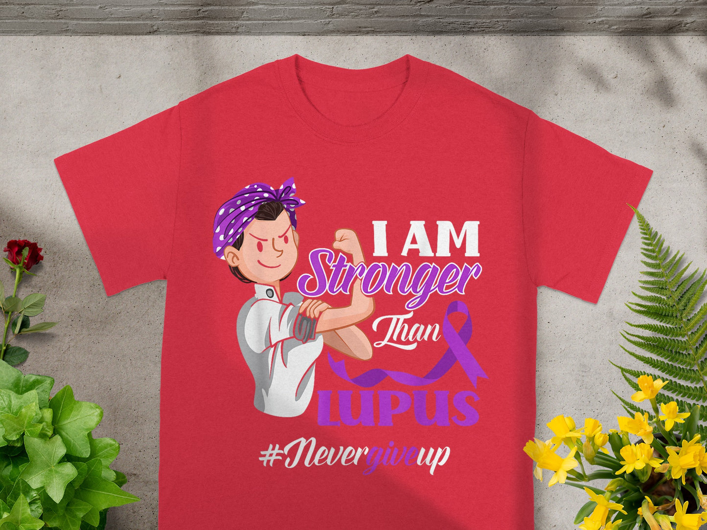 I Am Stronger Than Lupus Never Give Up T-shirt