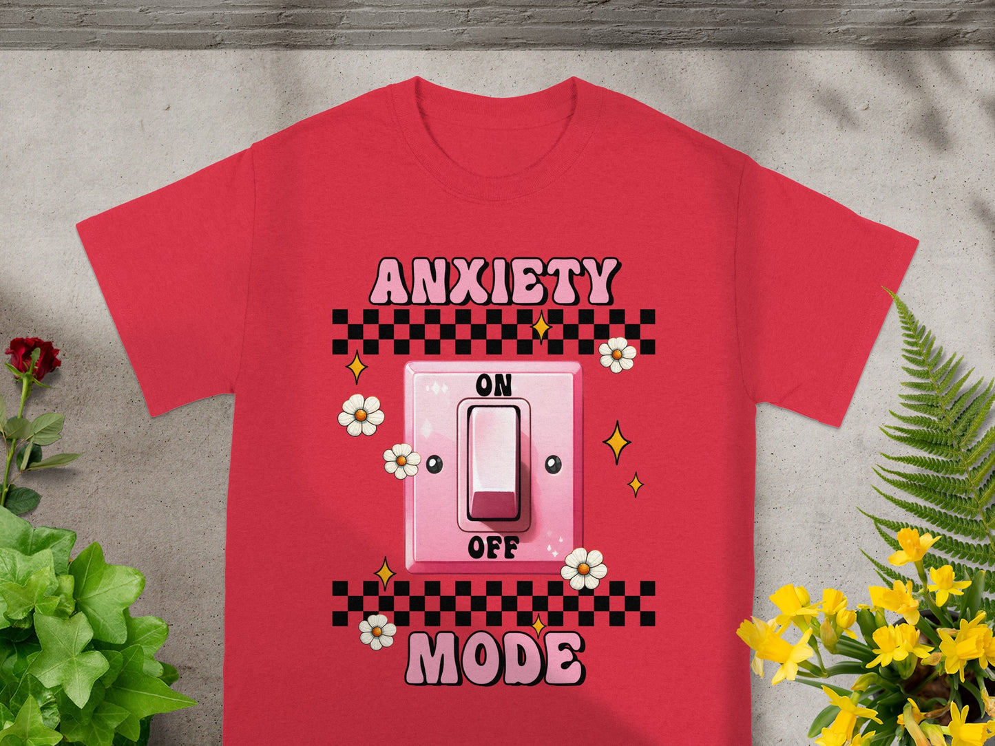Anxiety Mode On Off Switch Graphic T-Shirt