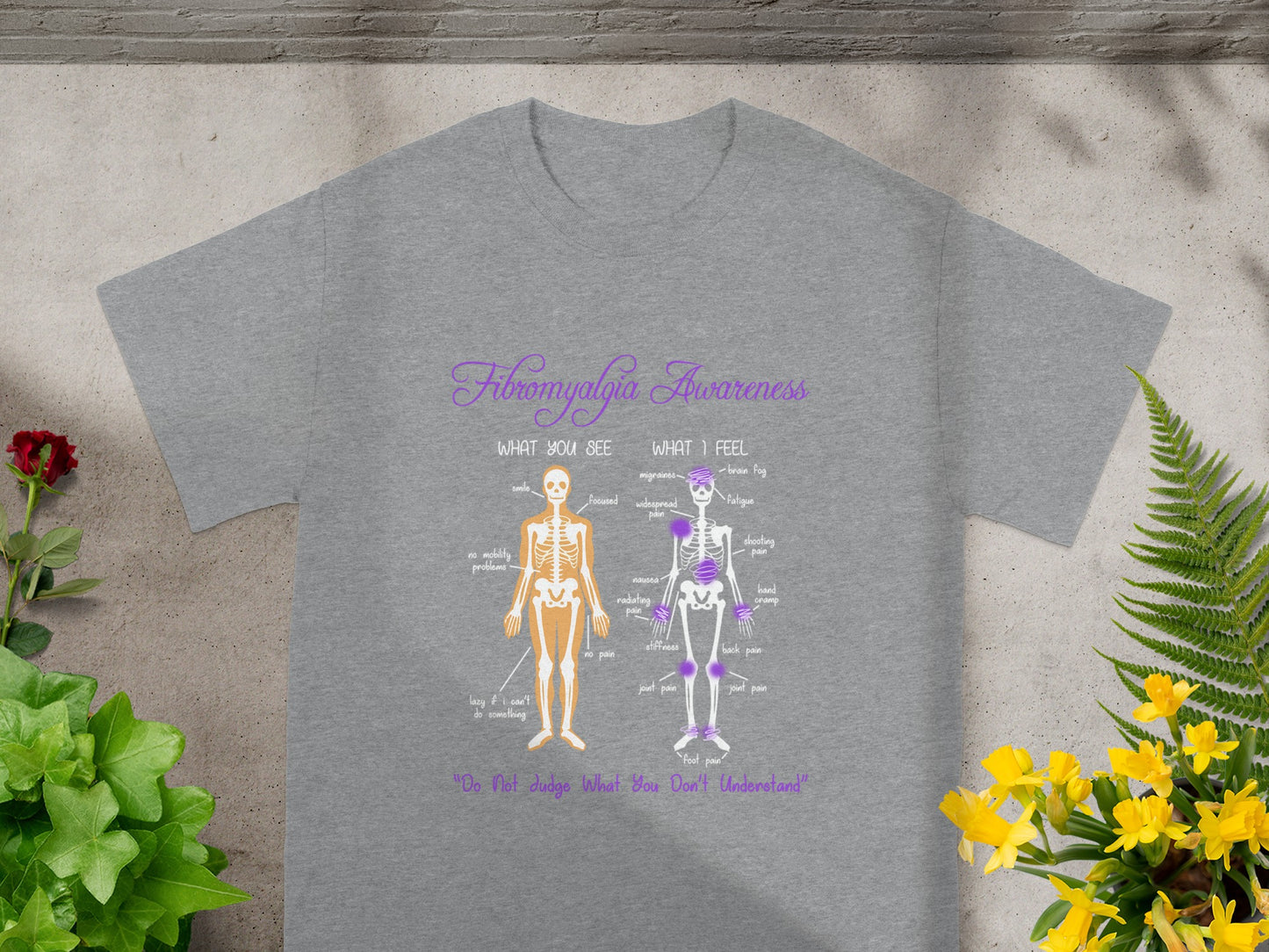 Fibromyalgia Awareness What You See Feel graphic tee
