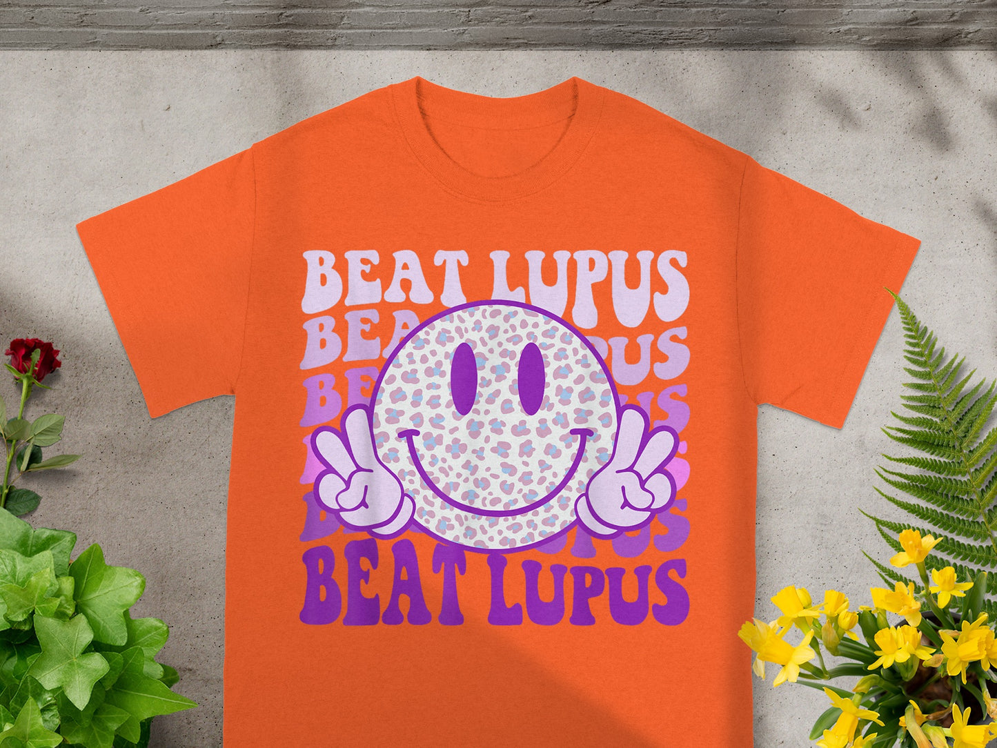 Beat Lupus Smile Face Design Orange T-shirt