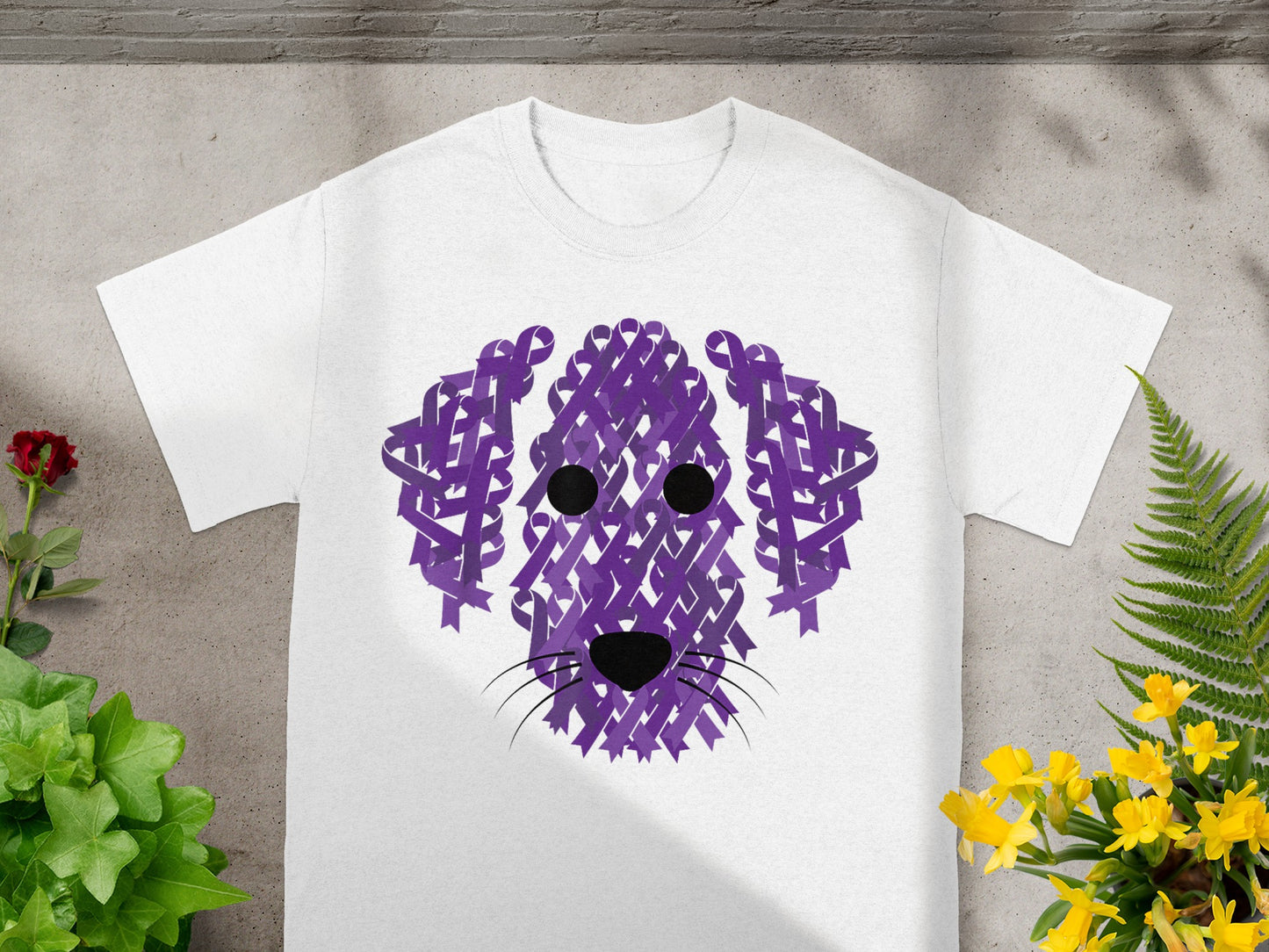Purple Woven Dog Design Graphic T-Shirt Product