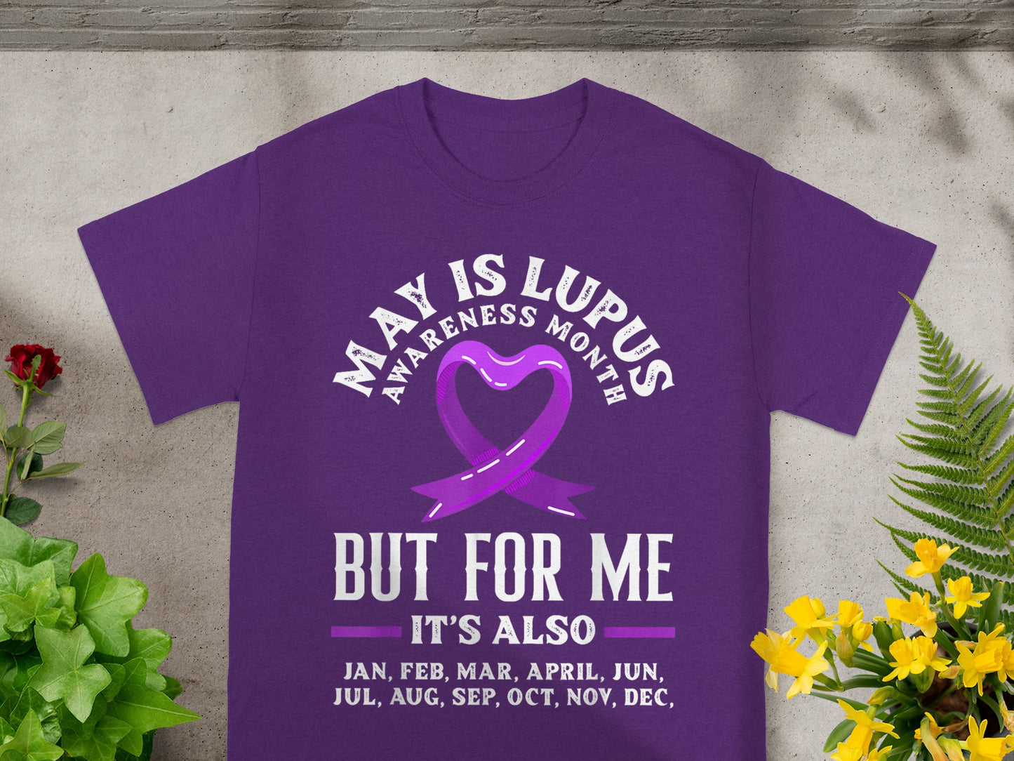 May is Lupus Awareness Month Purple Ribbon T-Shirt