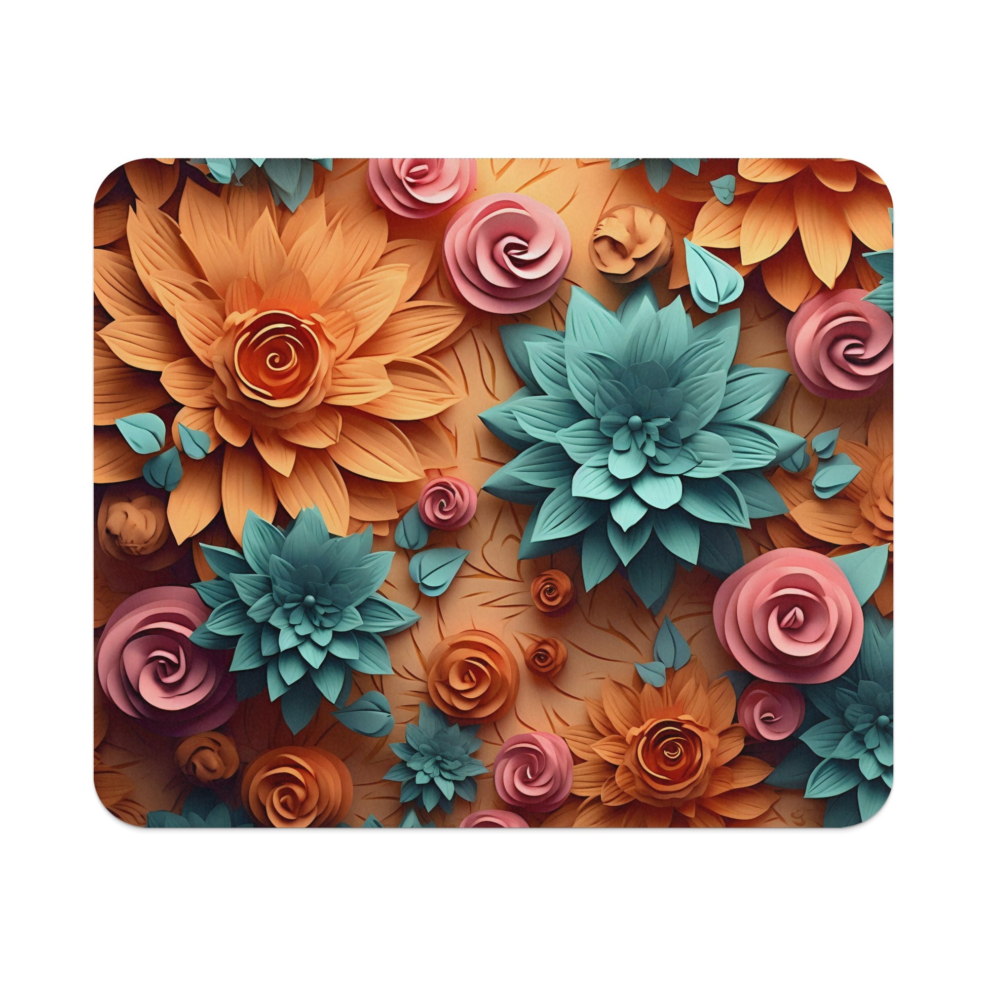 Vibrant Floral Pattern with Multicolored Blooms Artwork