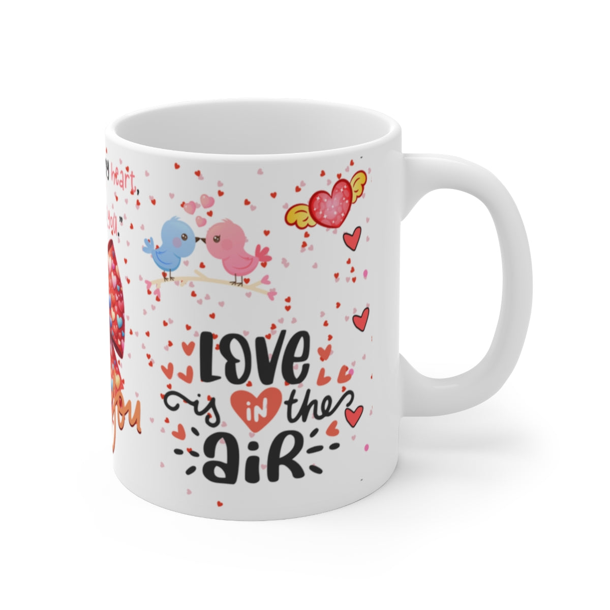 Love is in the Air Cute Birds Valentine's Day Mug