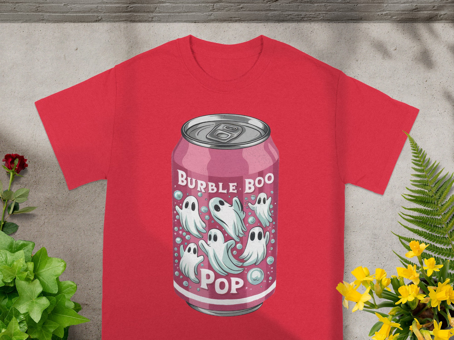 Burble Boo Pop Ghosts Soda Can Graphic T-Shirt