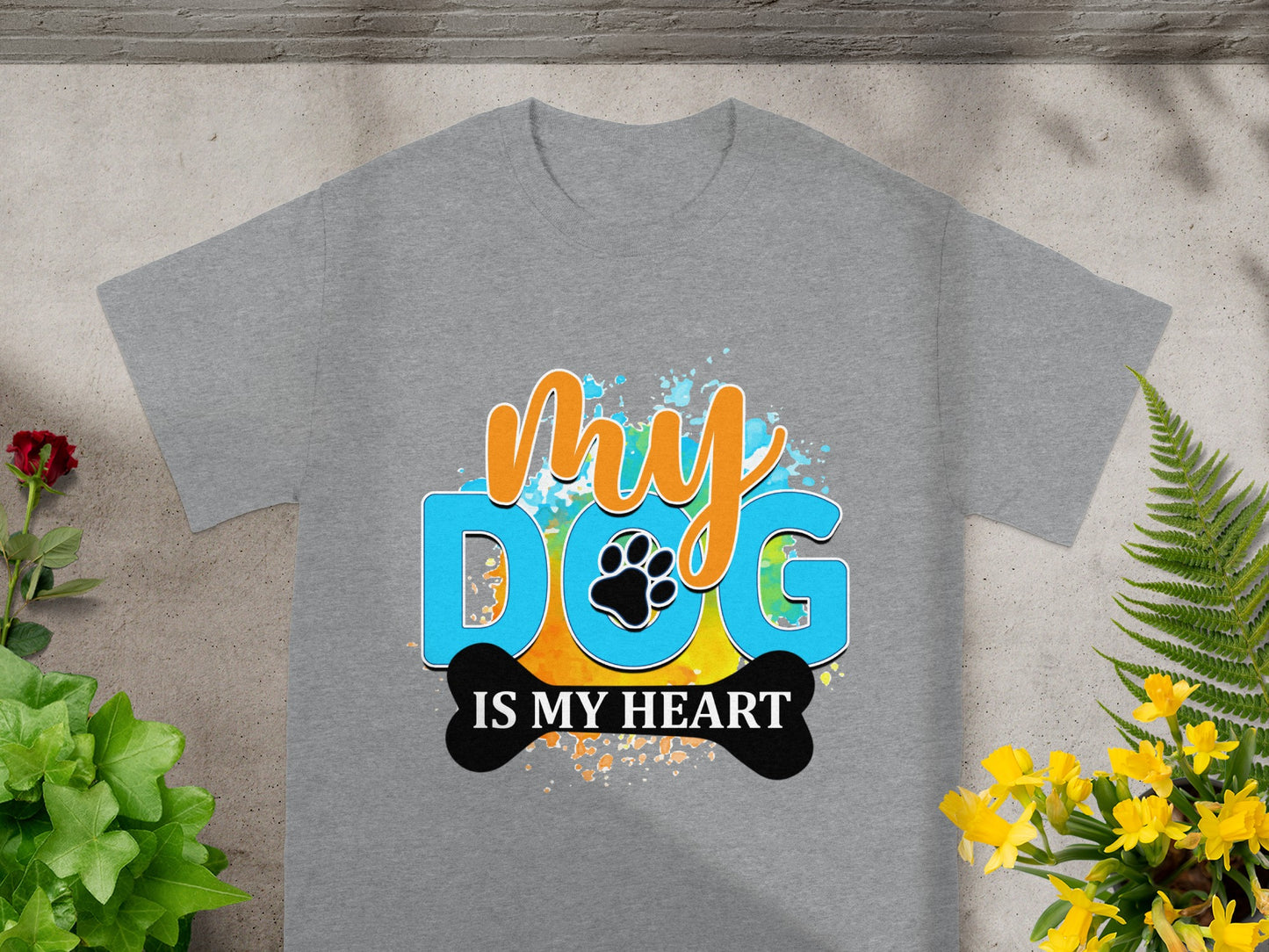 My Dog Is My Heart Colorful Graphic T-Shirt