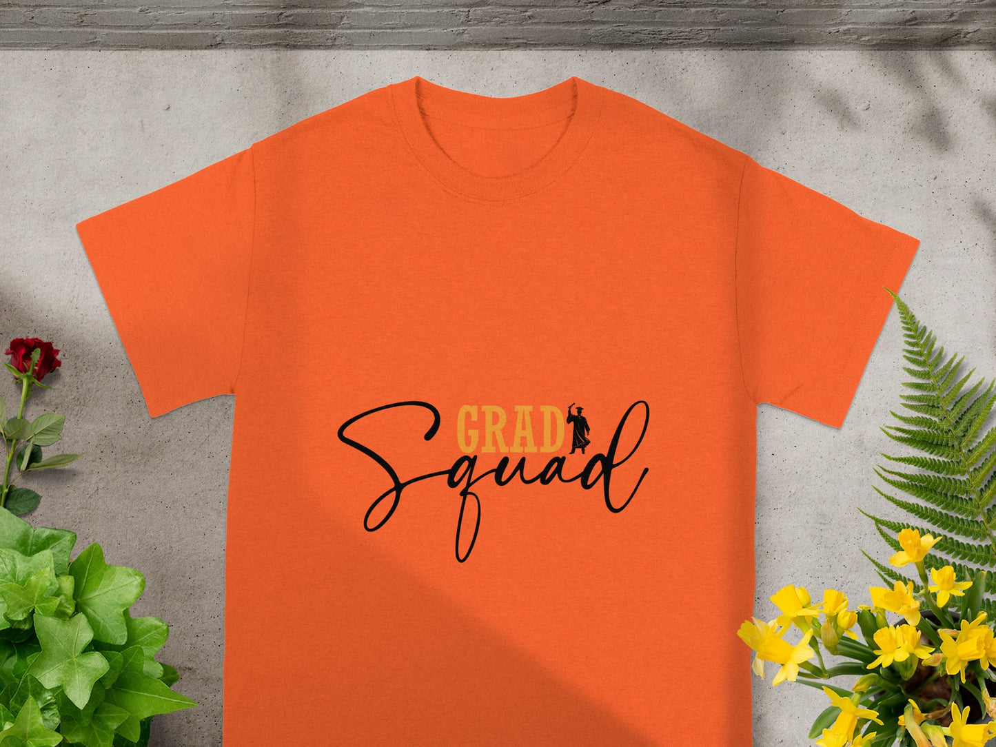 Grad Squad Festive Orange Graduation T-Shirt
