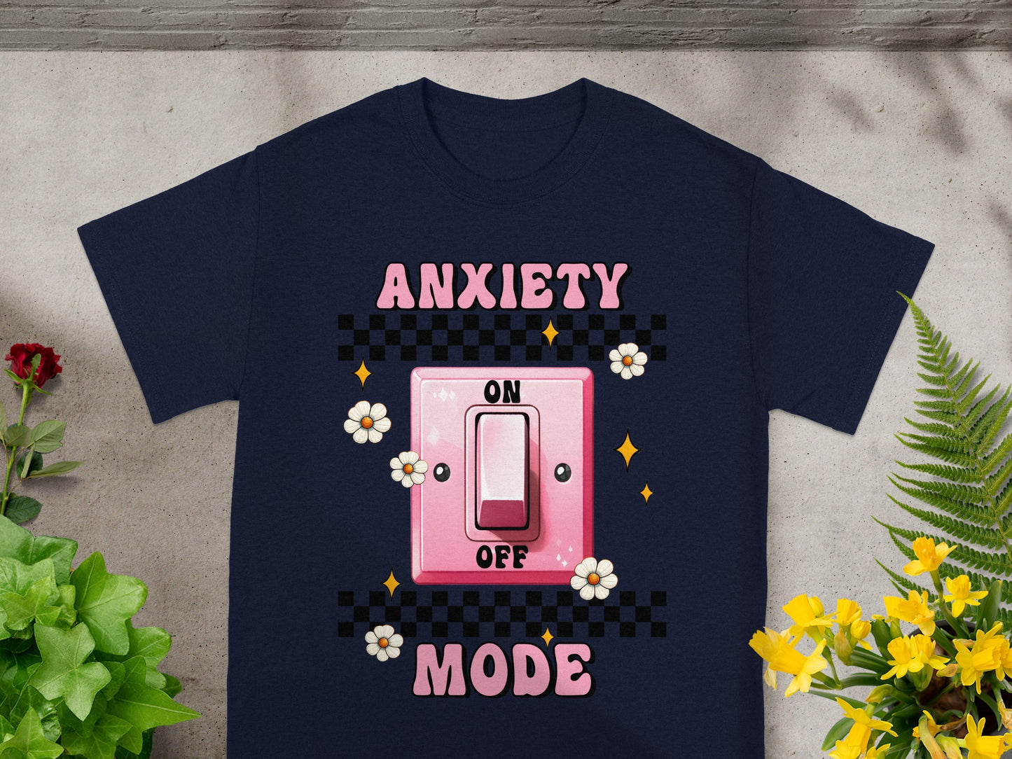 Anxiety On Off Mode Graphic T-Shirt for Mental Health