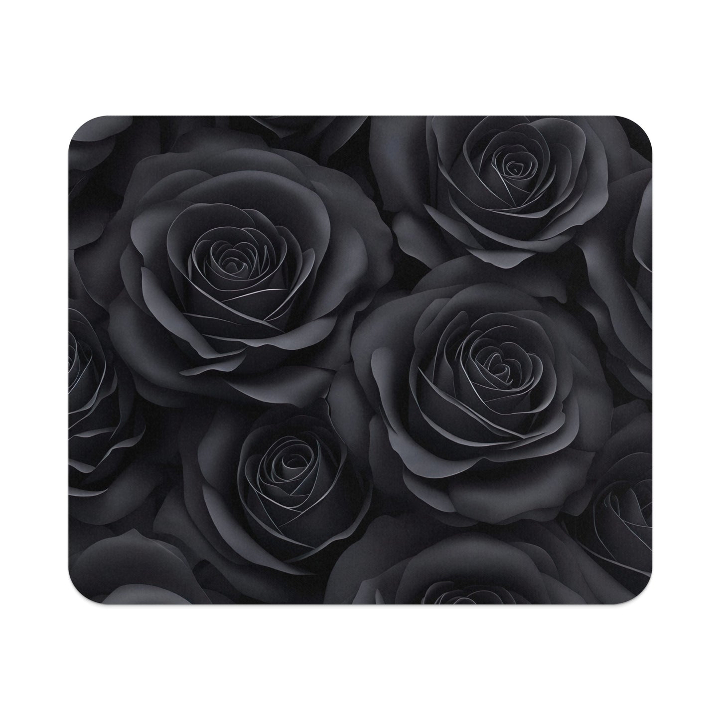 Black Rose Floral Art Design Rectangular Mousepad