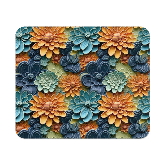 Vibrant Multicolored Floral Pattern Art Mouse Pad