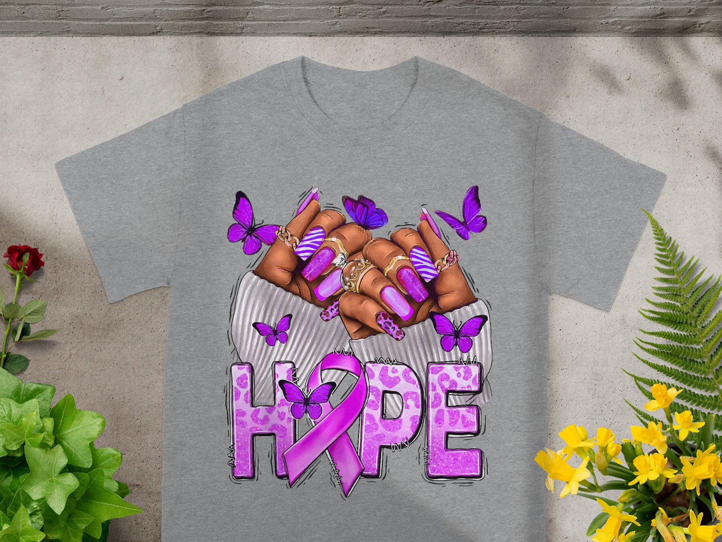 Hope Purple Butterfly Graphic T-Shirt Product