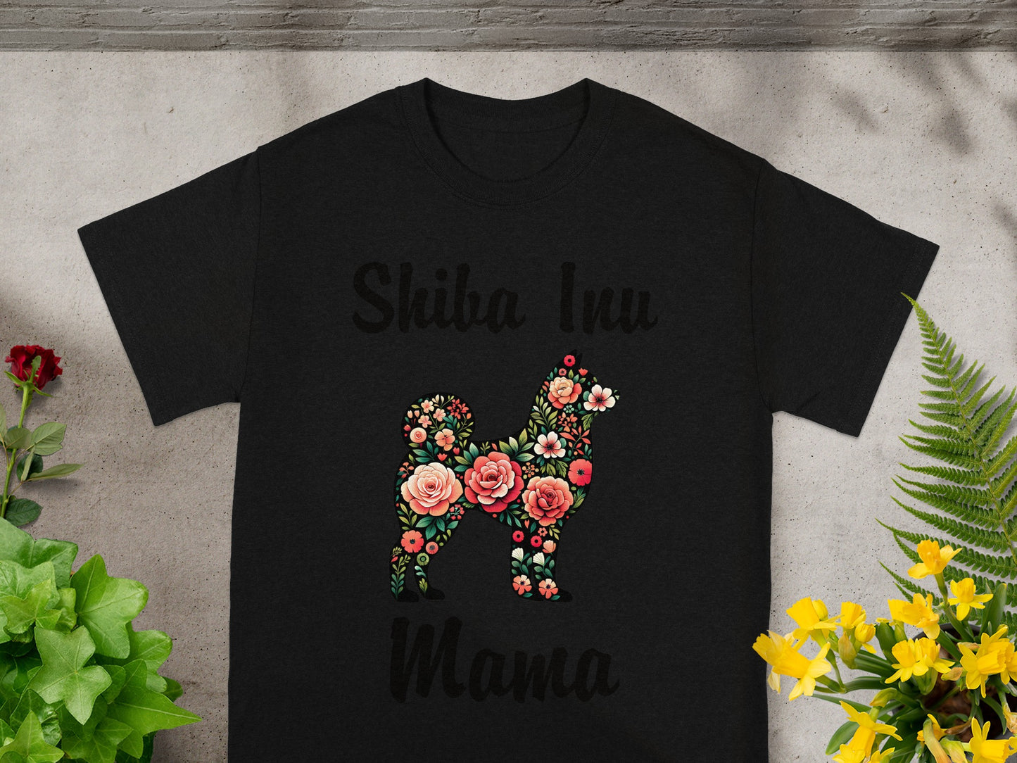 Botanical Shiba Inu Mama T-Shirt