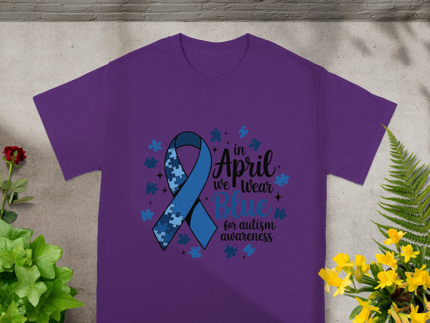 In April We Wear Blue for Autism Awareness Shirt