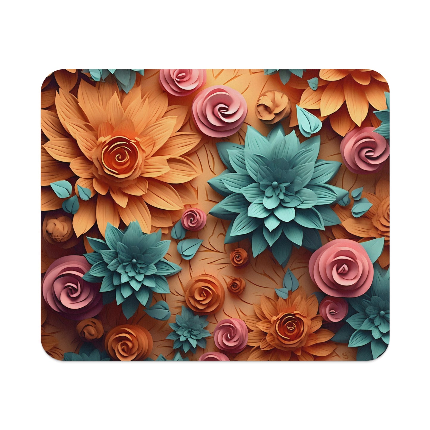 Colorful Floral Design Desk Accessories Mouse Mat