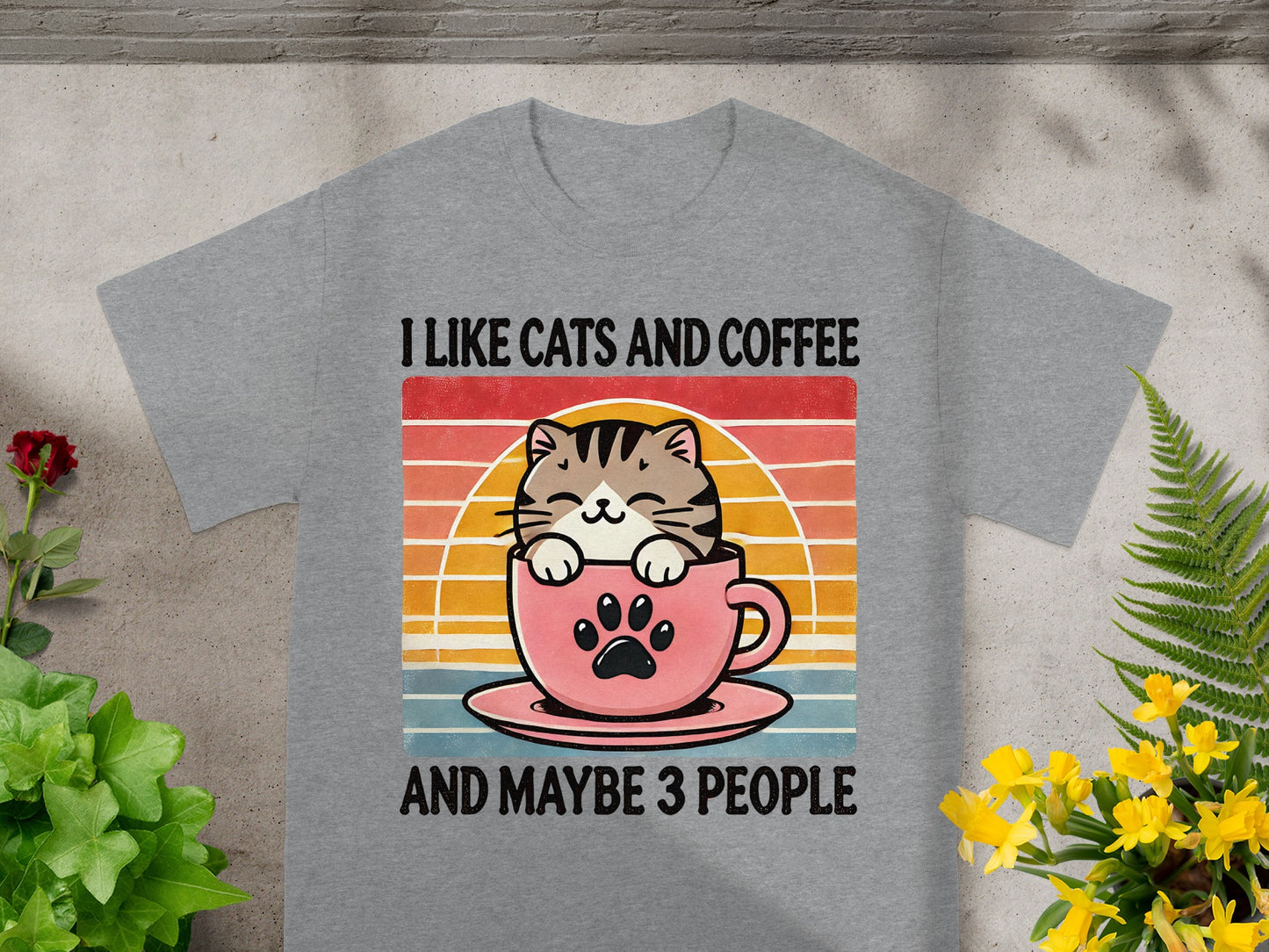 I Like Cats And Coffee And Maybe 3 People T-shirt