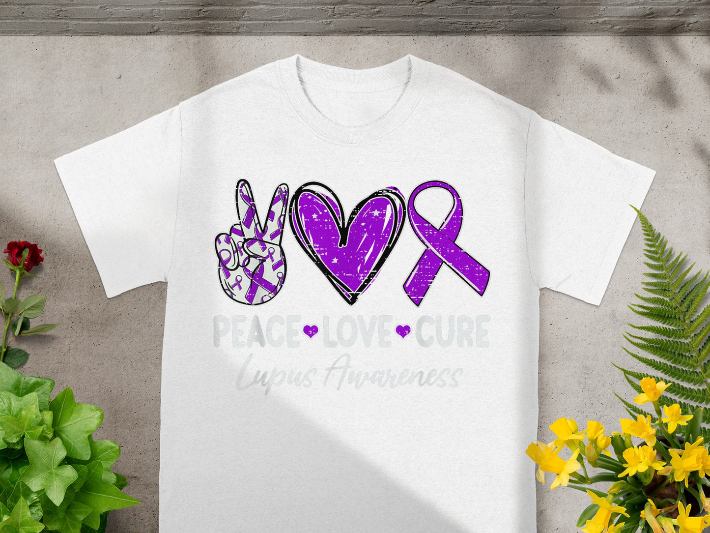 Peace Love Cure Lupus Awareness T-Shirt