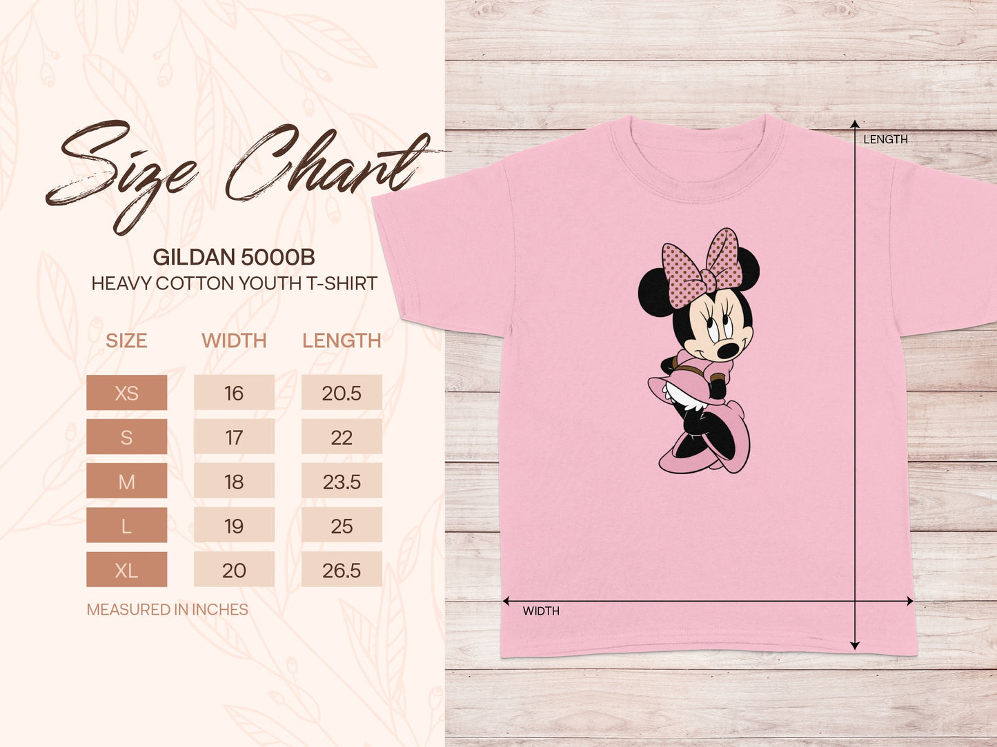 Minnie Mouse GILDAN Youth T-Shirt Sizing product type