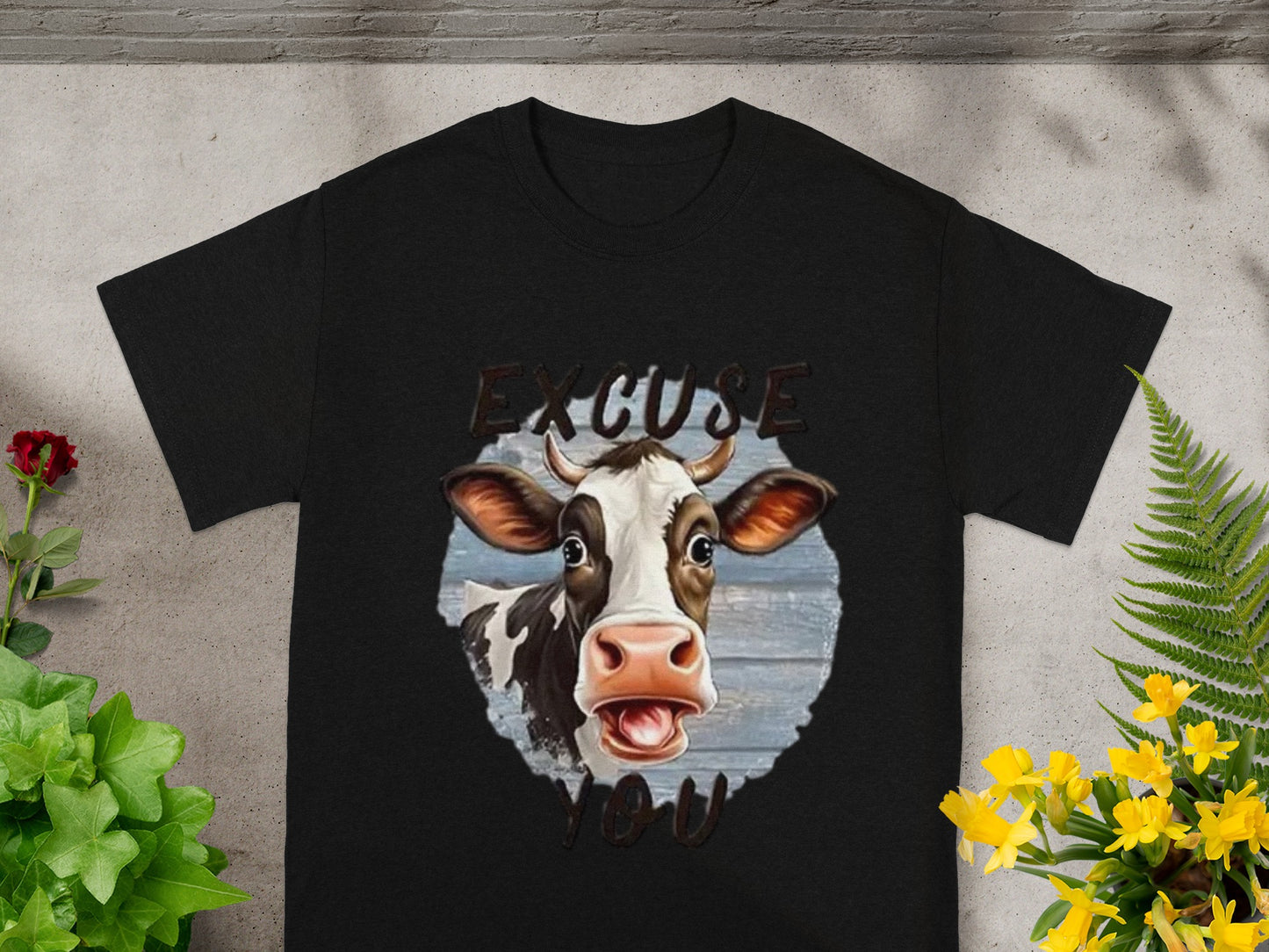 Excuse You Funny Cow Graphic T-Shirt for Animal Lovers